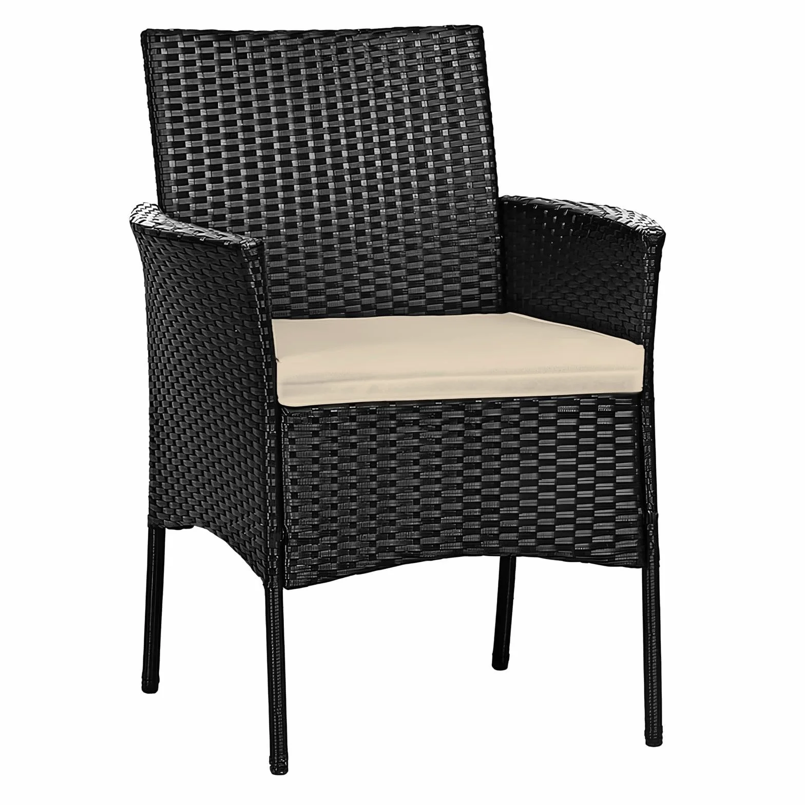 PARAMAISON Set di 4 Cuscini da Esterno per Salottino in Rattan, Sfoderabile Imbottito | 58x51x5cm Beige