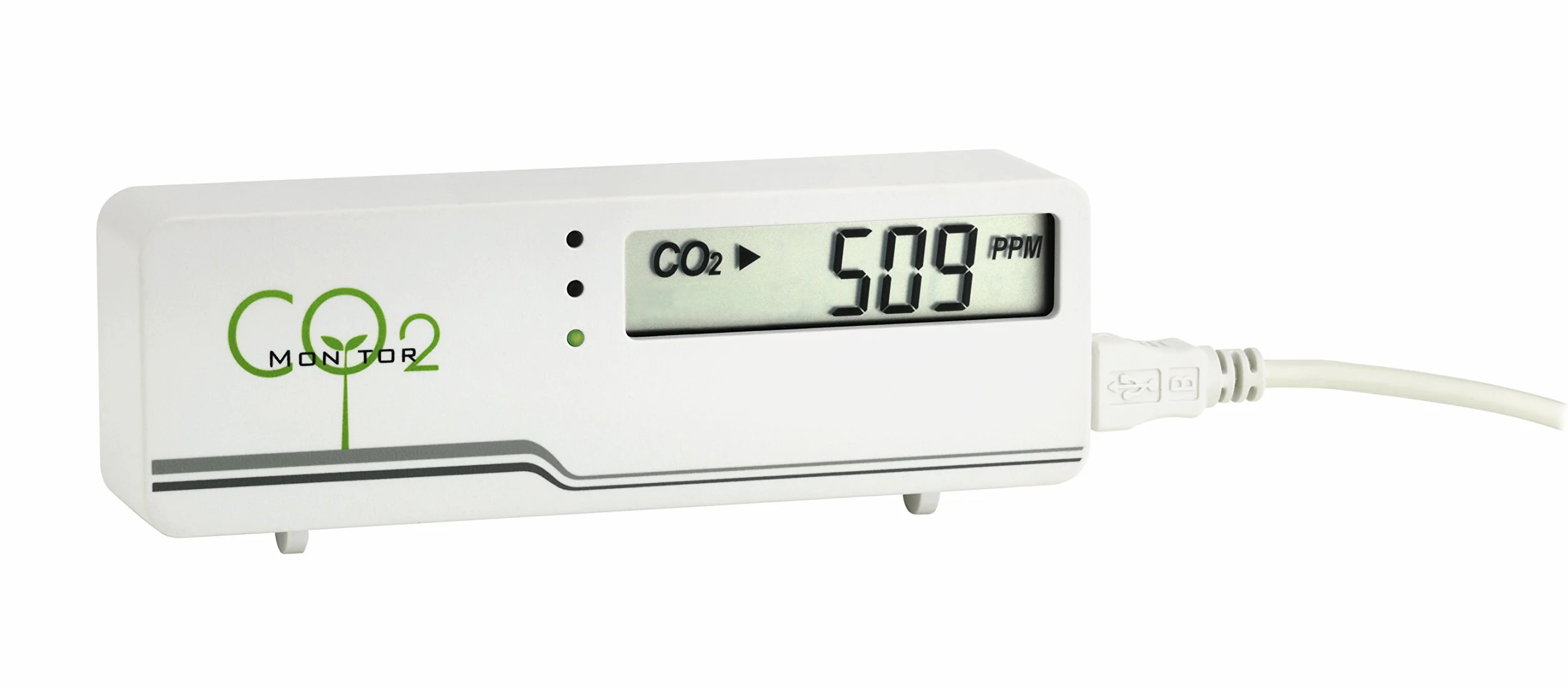 TFA Dostmann Monitor CO2 AIRCO2NTROL MINI, 31.5006.02, LED, monitoraggio CO2, monitor della qualità dell'aria, con cavo USB, bianco
