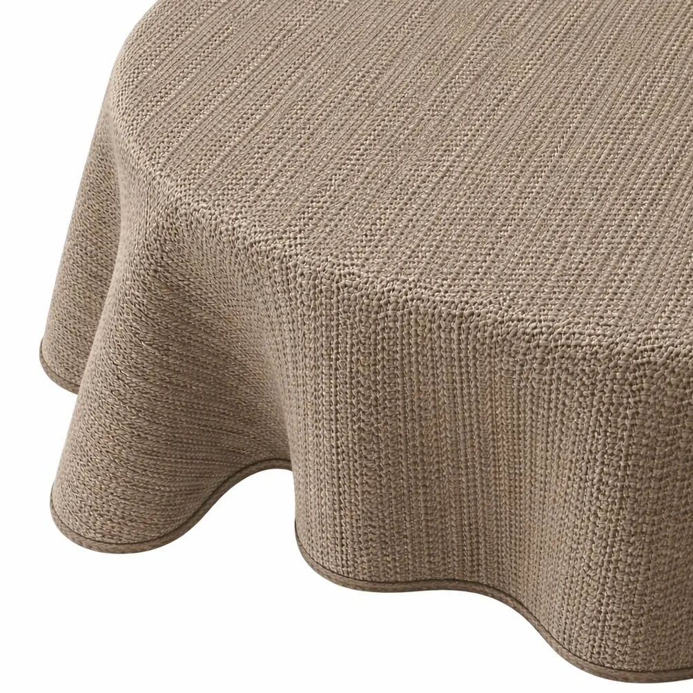 Tovaglia da Giardino 160x220 cm Copritavolo Outdoor ovale antiscivolo resistente alle intemperie - Cappuccino