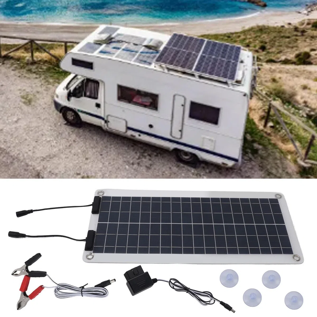 Caricabatteria Solare per Auto 100 W 12 V Mantenitore Batteria