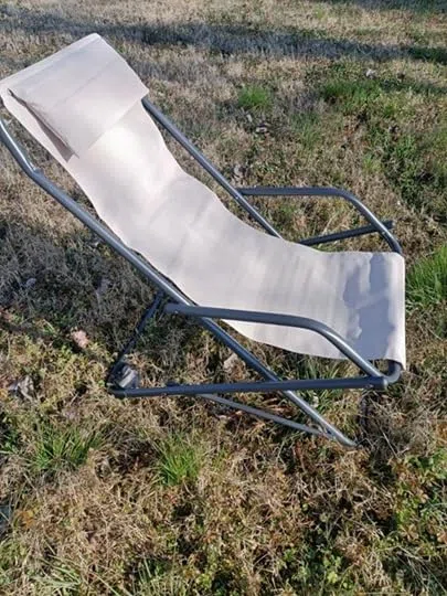 Generico SWING SDRAIO DA GIARDINO CAMPEGGIO CON CUSCINO POGGIATESTA - BEIGE/TORTORA