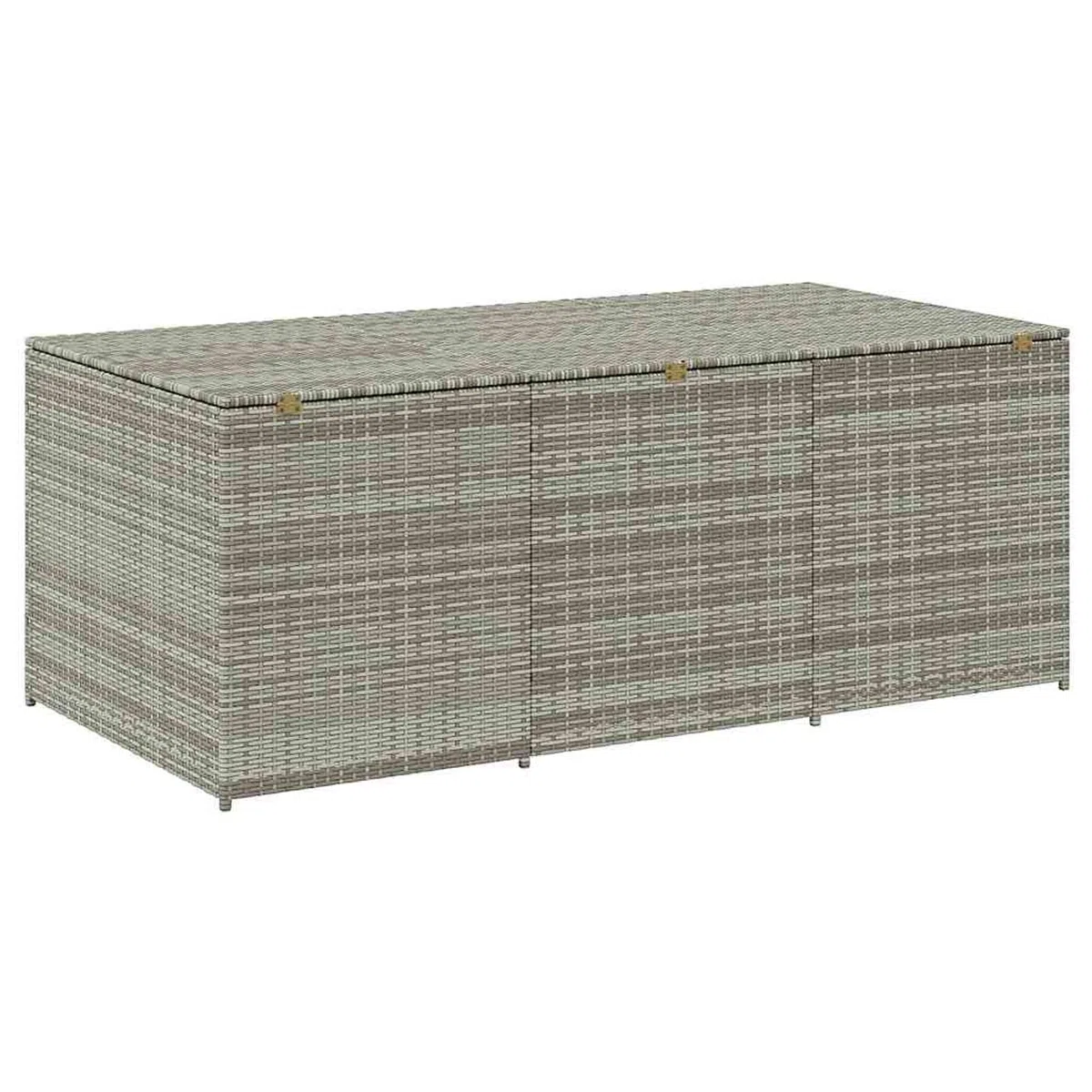 Baule in Polyrattan per Esterni, Grigio, 180x90x70 cm, Resistente alle Intemperie, con Rivestimento Interno in PE e Molla a Gas per Apertura Facile, Ideale per Giardino