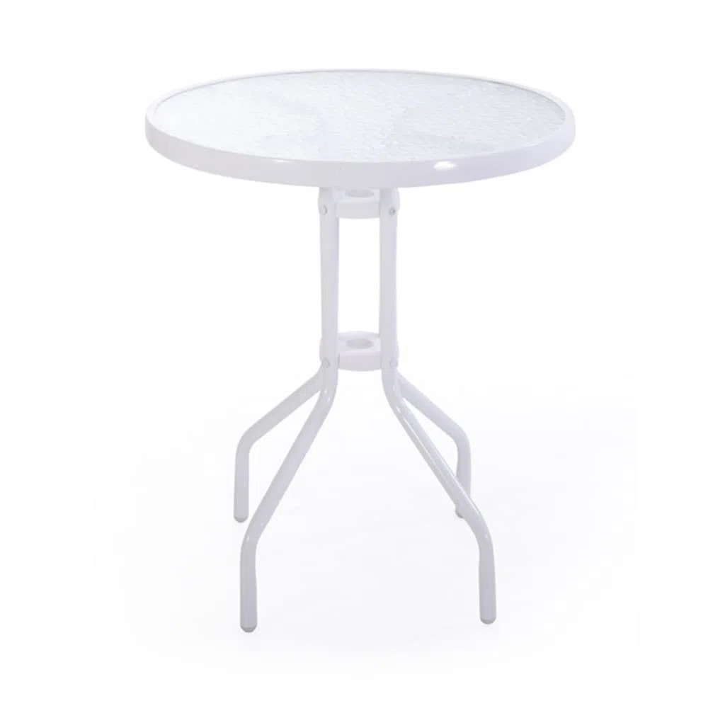 Verdelook Tavolino da Esterno Vetro Temprato 5 mm 60x60 h71 cm