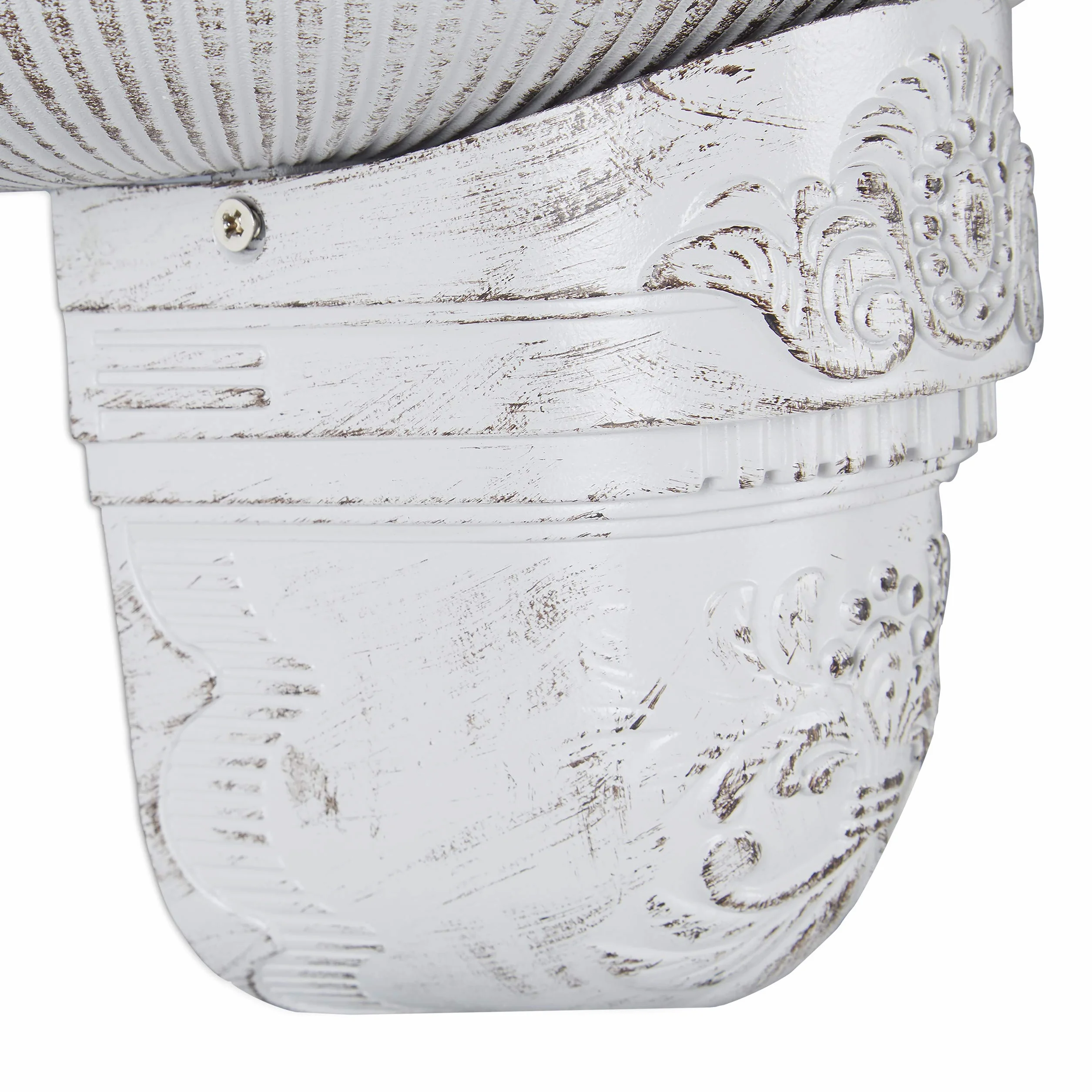 Relaxdays Fontana XL Antica a Parete, con Rubinetto, Lavabo per Giardino, in Lega di Alluminio, HLP 75x44x22 cm, Bianca