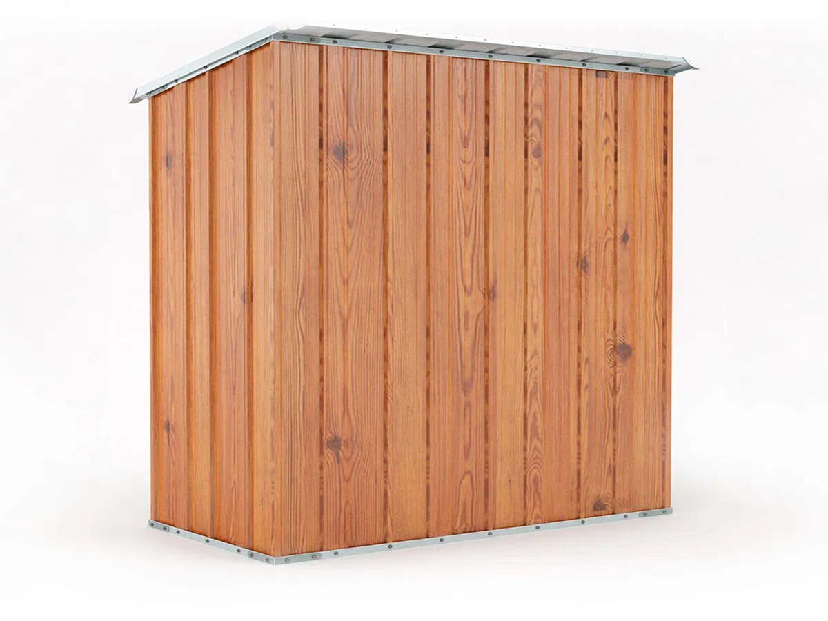 Box in Acciaio Zincato Casetta da Giardino in Lamiera 1.74 x 1.00 m x h1.82 m - 43 KG – 1,74 metri quadri (Finitura Legno)