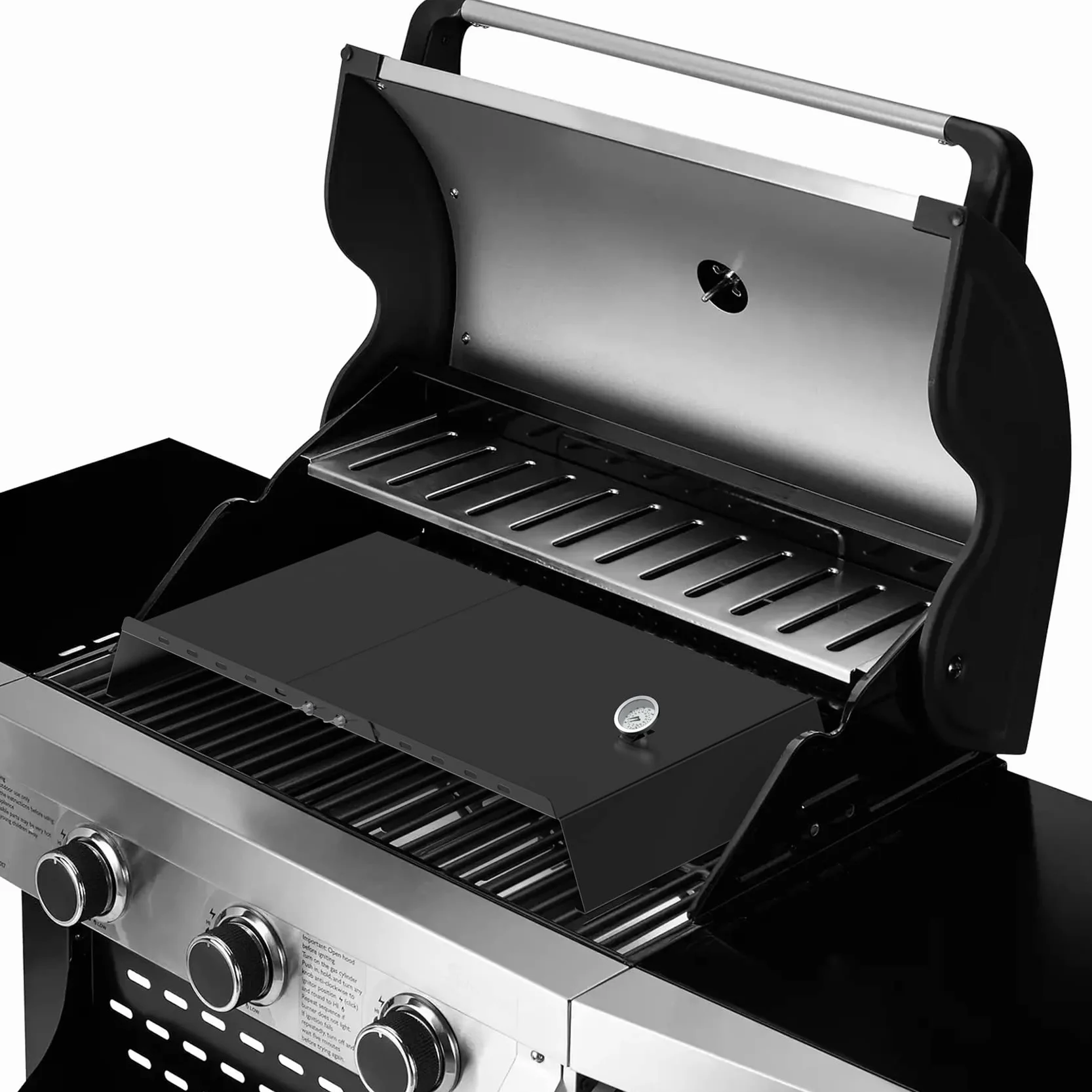 Onlyfire Inserto per Pizza Regolabile per Barbecue a Gas con Termometro 53-78 cm
