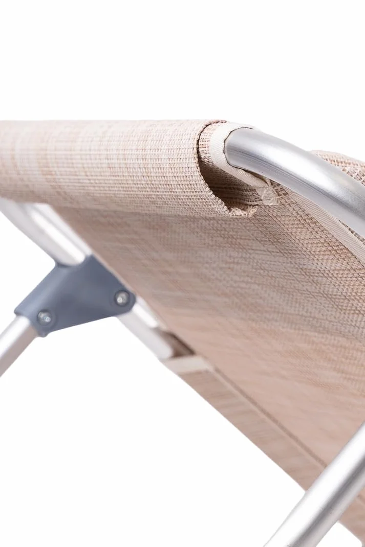 XONE Sedie Sdraio Ribaltabili Pieghevoli Alluminio Textilene Beige Melange 48,5x60x80 cm 2 pz