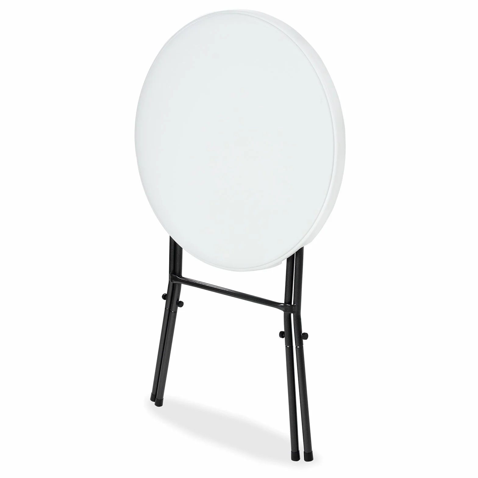 Casaria® Set 2 x Tavolo Pieghevole da Esterno Rotondo Altezza 110 cm in metallo Tavoli da Giardino da Bistrot Bianco Eventi Esterno