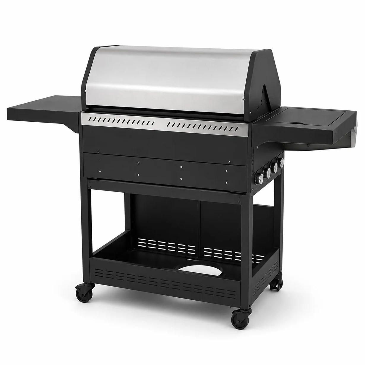 Barbecue a Gas Professionale XXL 16 kW 5 Bruciatori Acciaio Inox 304 137x50x120 cm Nero