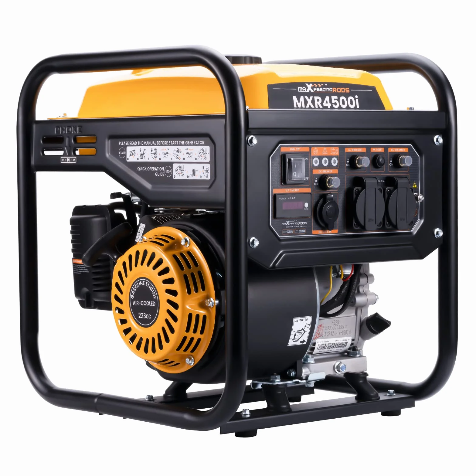 maXpeedingrods Generatore di inverter portatile 3500W Generatore di benzina a onda sinusoidale pura a 4 tempi per campeggio, viaggi, casa o luoghi di lavoro