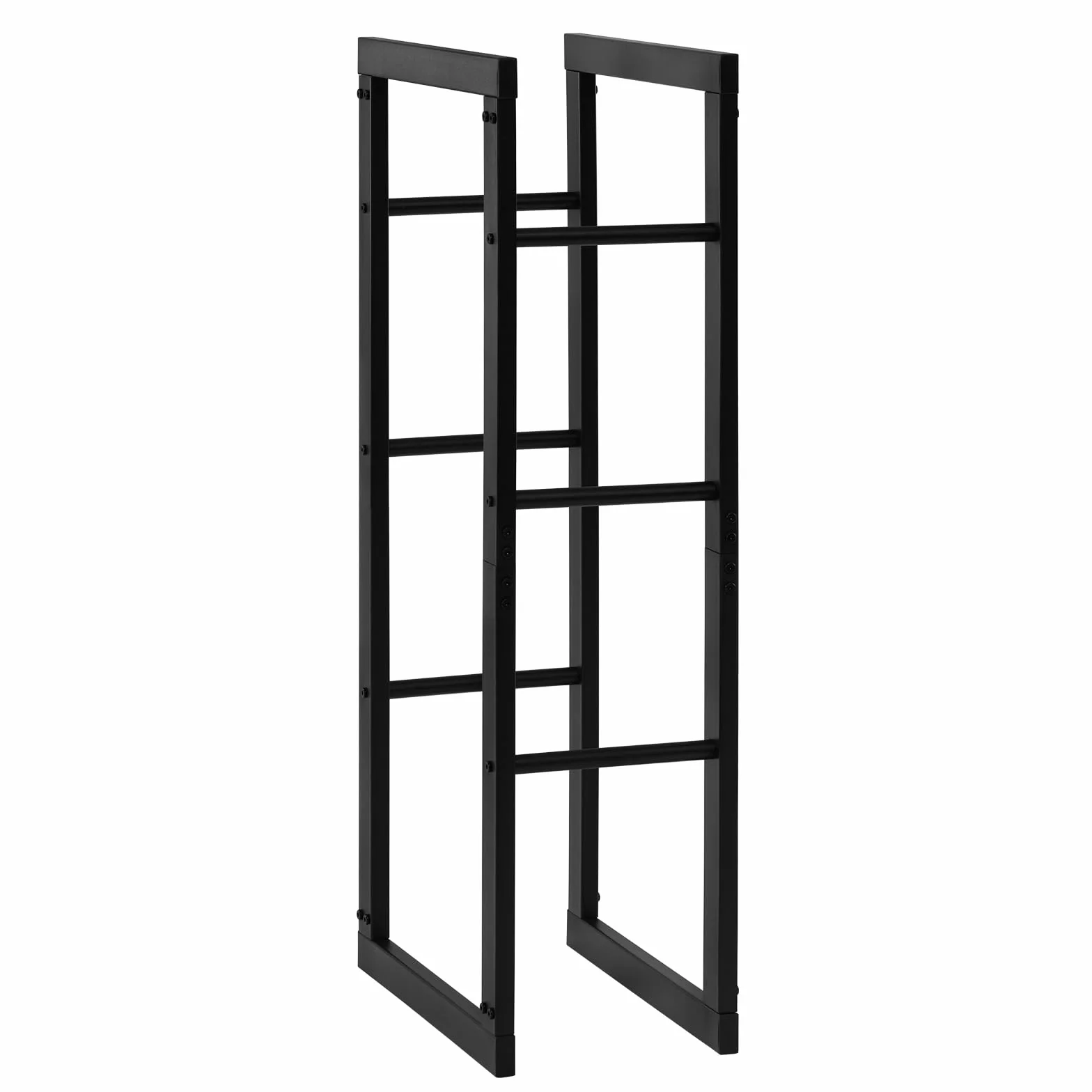 Laneetal Portalegna da Interno 40x25x100 cm Metalowy Stojak na Drewno Kominkowe Czarny