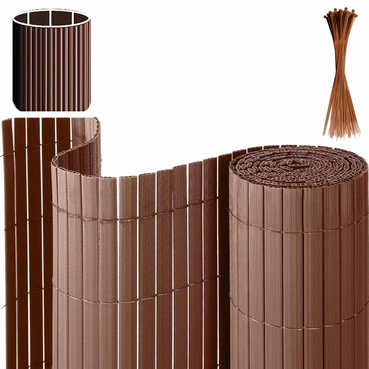 Paravista Giardino PVC 120 x 500 cm Recinzione Privacy Marrone