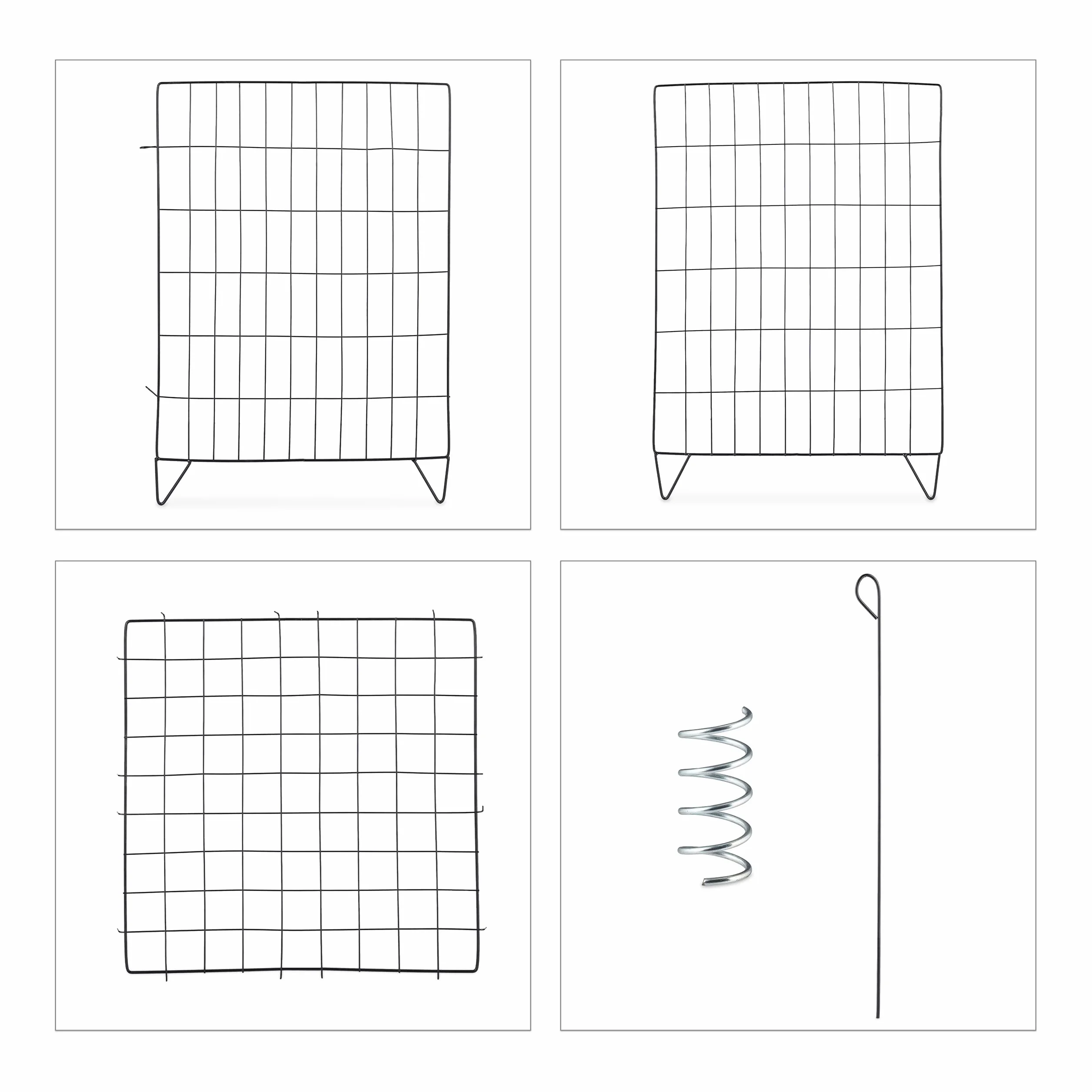 Relaxdays Compostiera in Metallo, per Compost da Giardino, Contenitore per Foglie e Fogliame, HLP: 48 x 46 x 46 cm, Nero