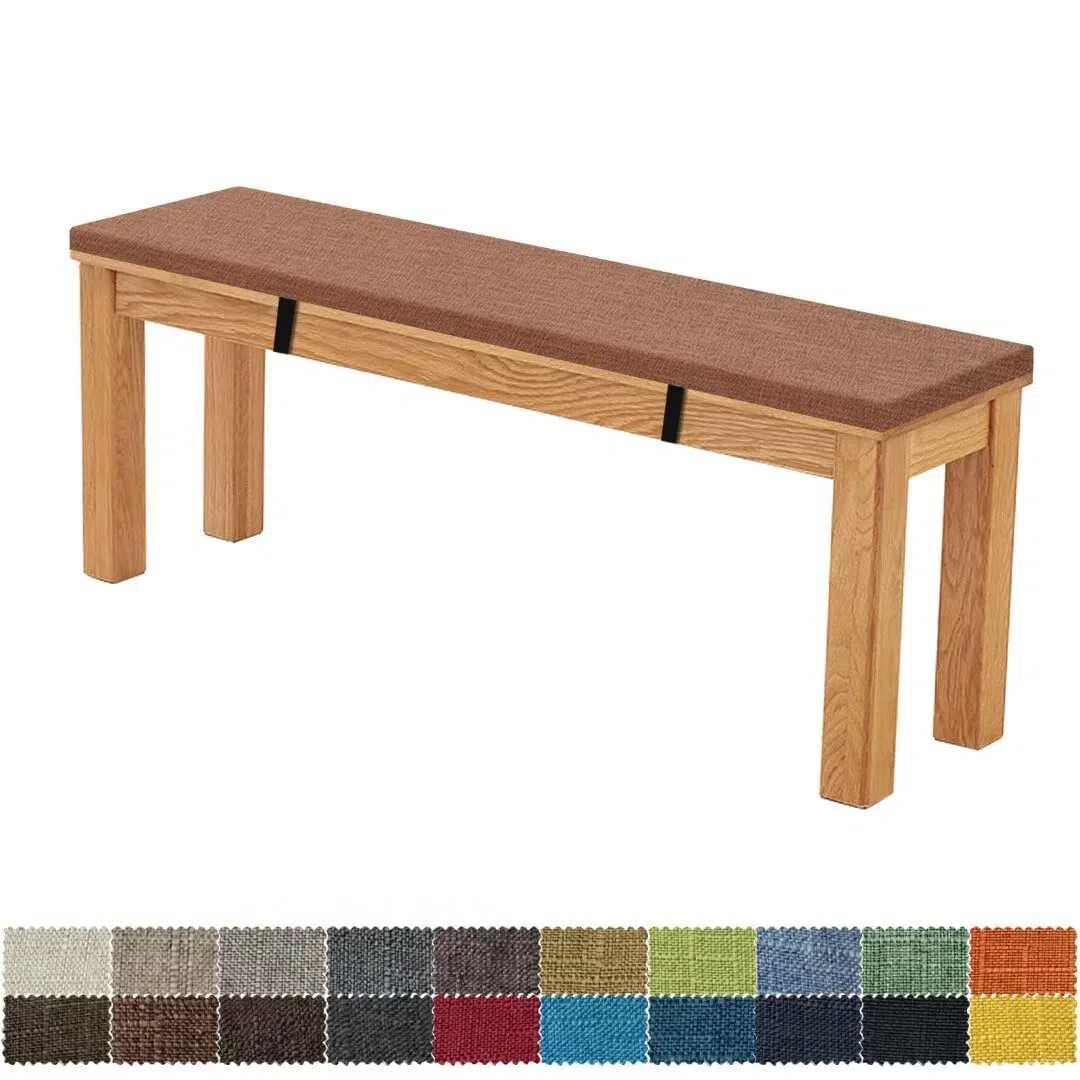 Cuscino Per Panca 150x35x3cm Sfoderabile Lavabile Antiscivolo Marrone