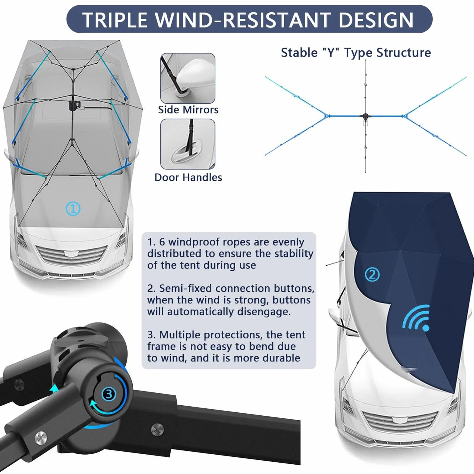 Tenda da Auto Completamente Automatica con Telecomando, Tettoia Elettrica Pieghevole Carport Mobile