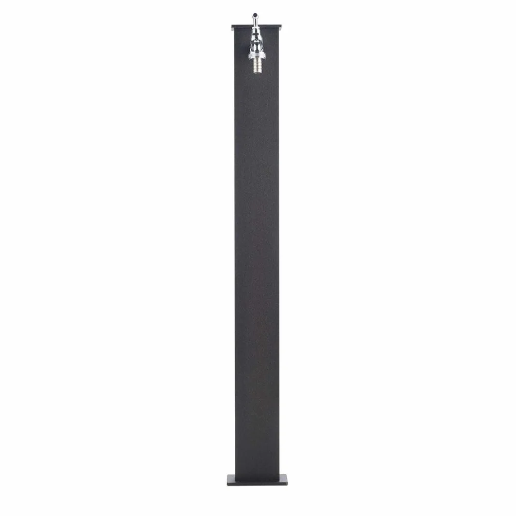 Fontana rettangolare light in metallo completa di impianto e rubinetto BEL-FER modello 42/RE, colore Antracite