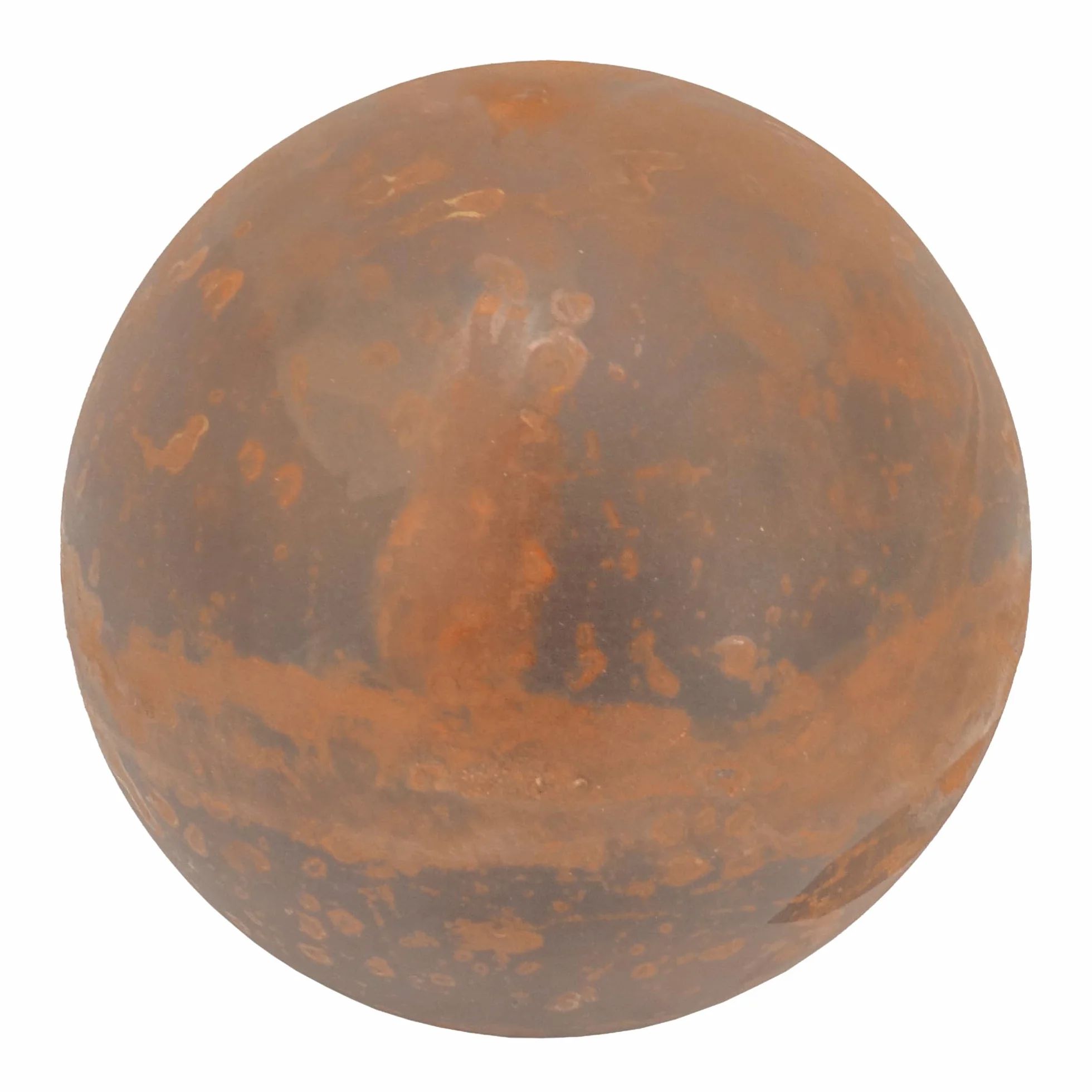 Sfera decorativa da giardino in metallo diametro 30 cm effetto ruggine