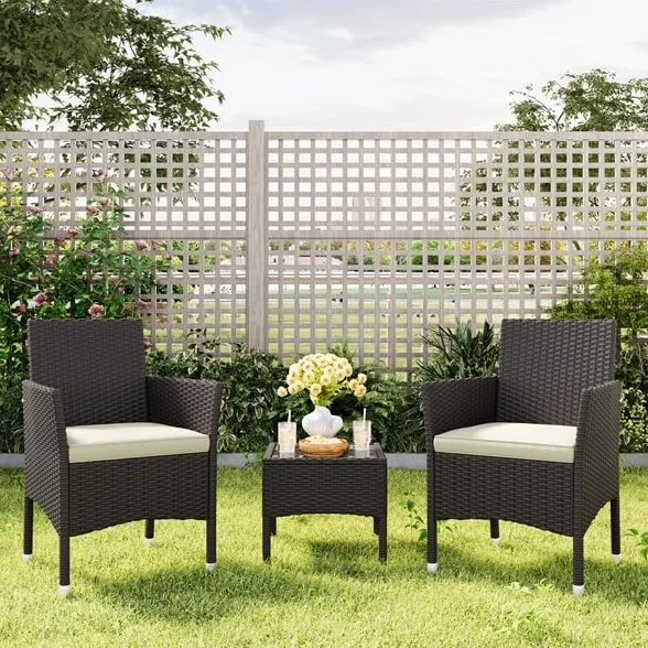 Yaheetech Set di 2 Sedie da Giardino in Poly Rattan con Braccioli e Schienale Regolabile, per Esterno