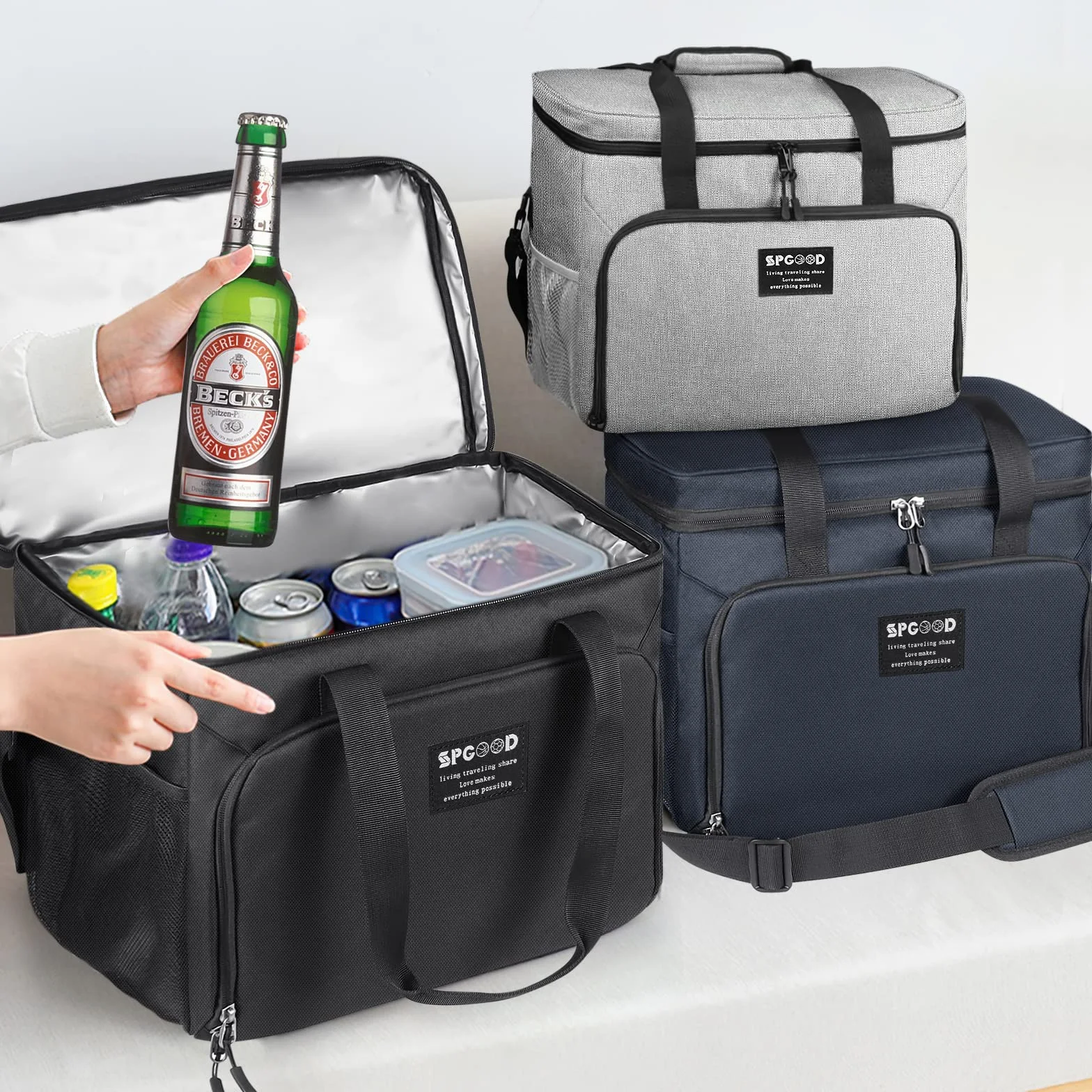 SPGOOD Borsa termica 20 l isolata pieghevole per congelatore