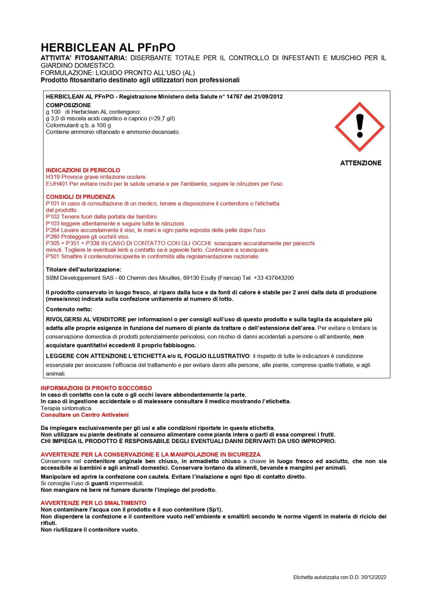 Solabiol Herbiclean PFnPO Diserbante Biologico 3L Alternativa al glifosate