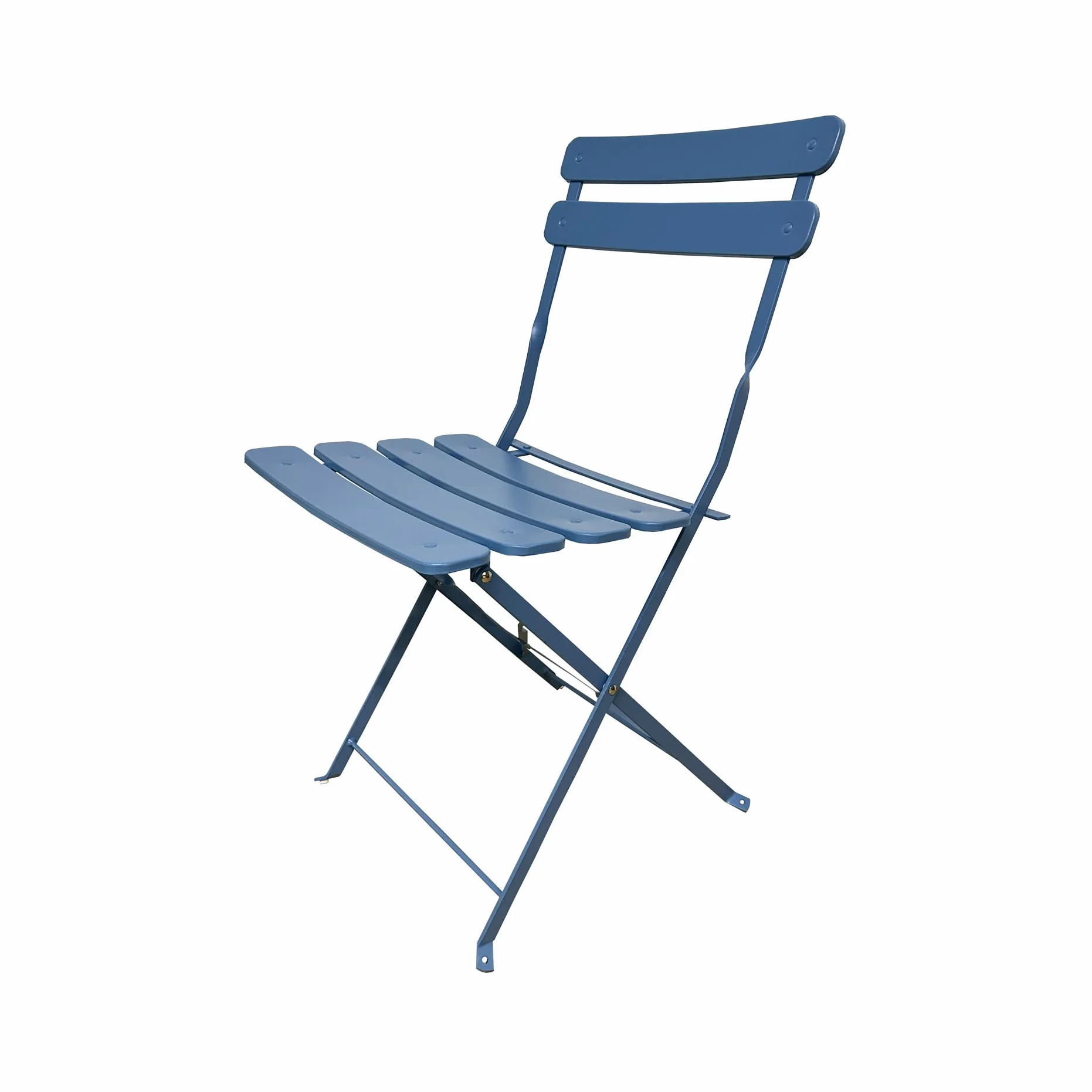 Rebecca Mobili Set Bistro Tavolino con 2 Sedie da Balcone Azzurro Acciaio Antiruggine 71x60x60 cm