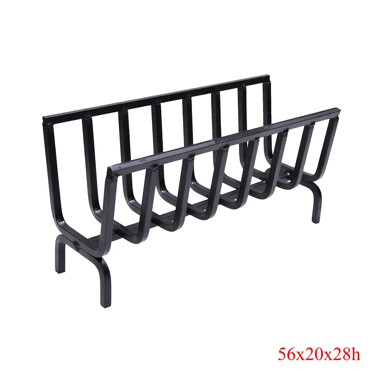 Fonderia Bongiovanni | Brucialegna | porta legna | portalegna da interno | portalegna da esterno | braciere | in ferro per camino e barbecue (cm 56x20x28h)