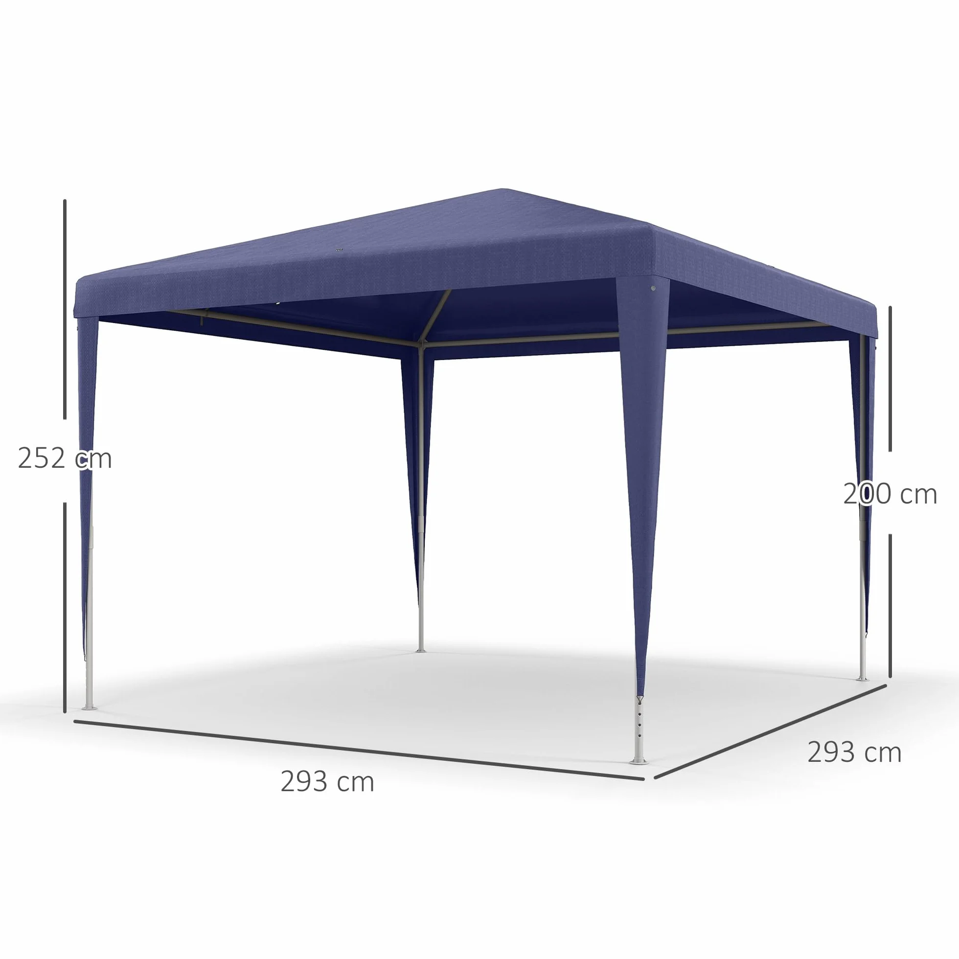 Outsunny Gazebo da Giardino 3x3 m Acciaio PE Protezione UV Blu Scuro