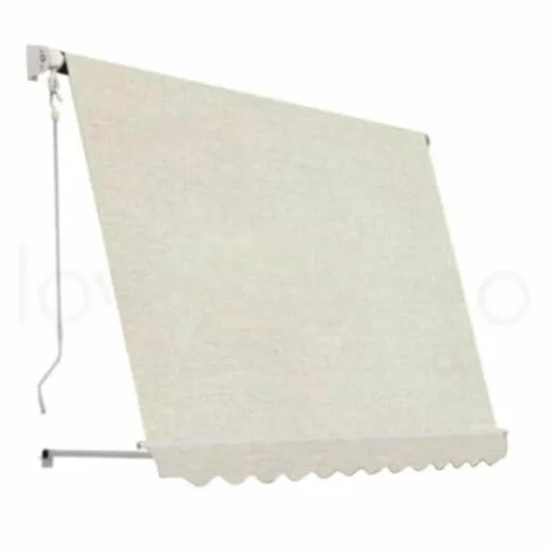 Tenda da sole a caduta con mantovana 300x250 250x250 100x250 bracci regolabili tessuto impermeabile beige