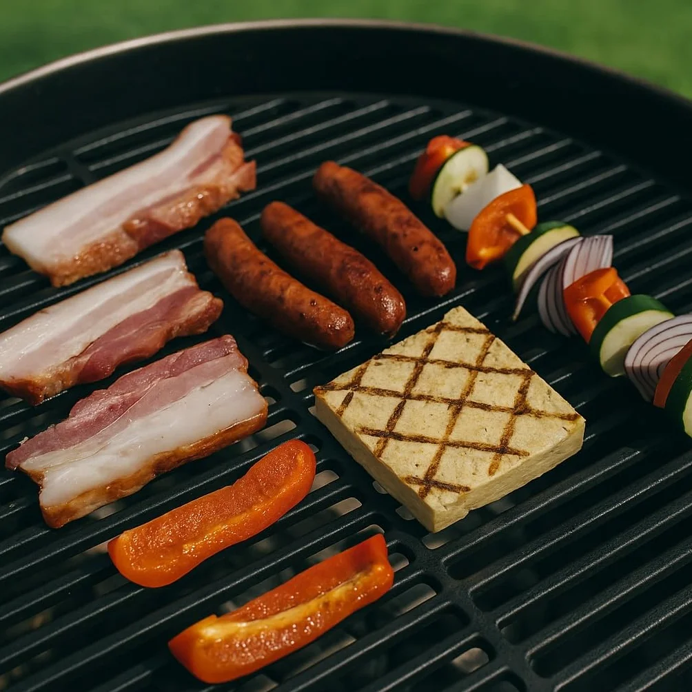Wiltec Griglia rotonda in ghisa 54,5 cm per barbecue tondo a carbone e a gas
