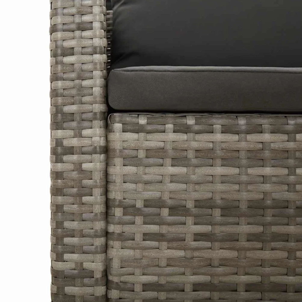 vidaXL Poltrona da Giardino con Cuscino Grigio in Polyrattan