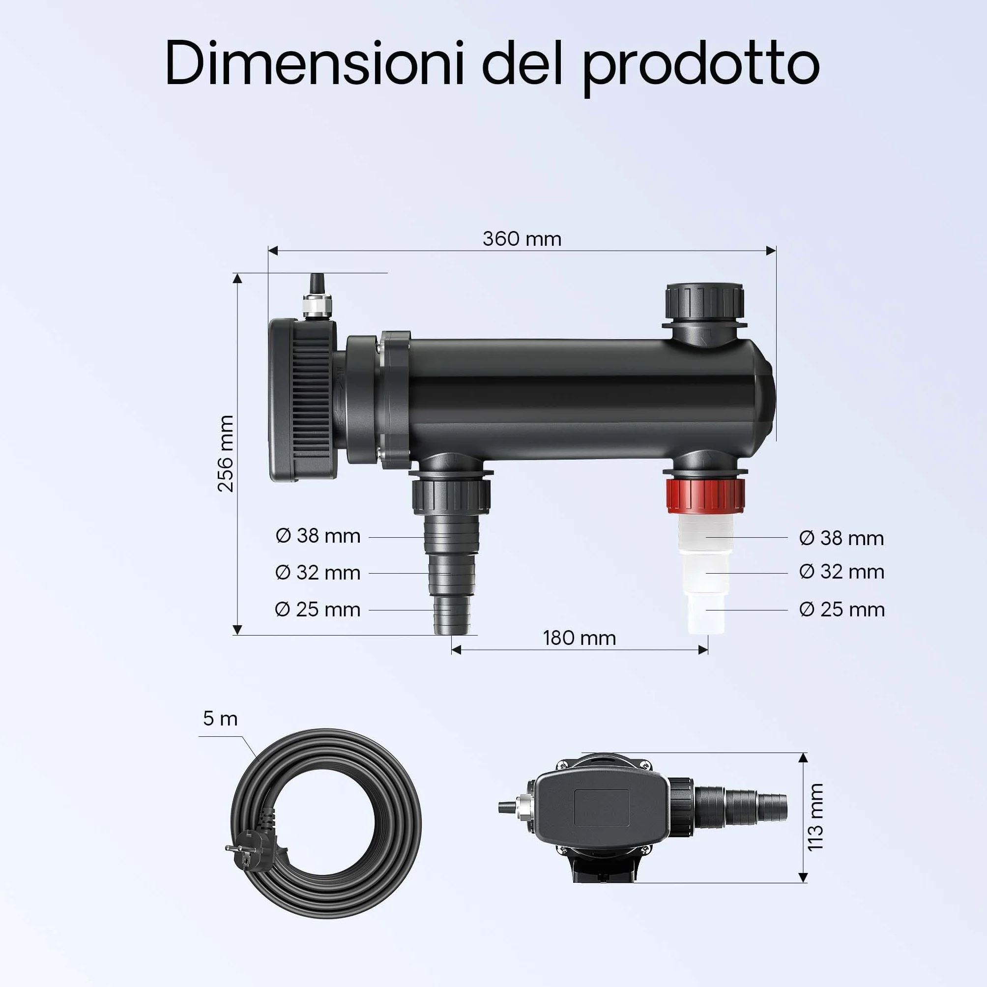 SunSun set per laghetti filtro a 2 camere 60000lchiarificatore UVC serie 3 da 18W