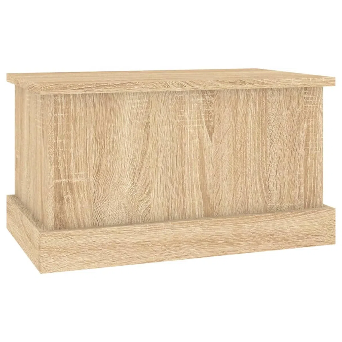 IKAYAA Baule da Esterno in Legno - Rovere Sonoma - 50 x 30 x 28 cm - Cassapanca Contenitore da Esterno - Giardino