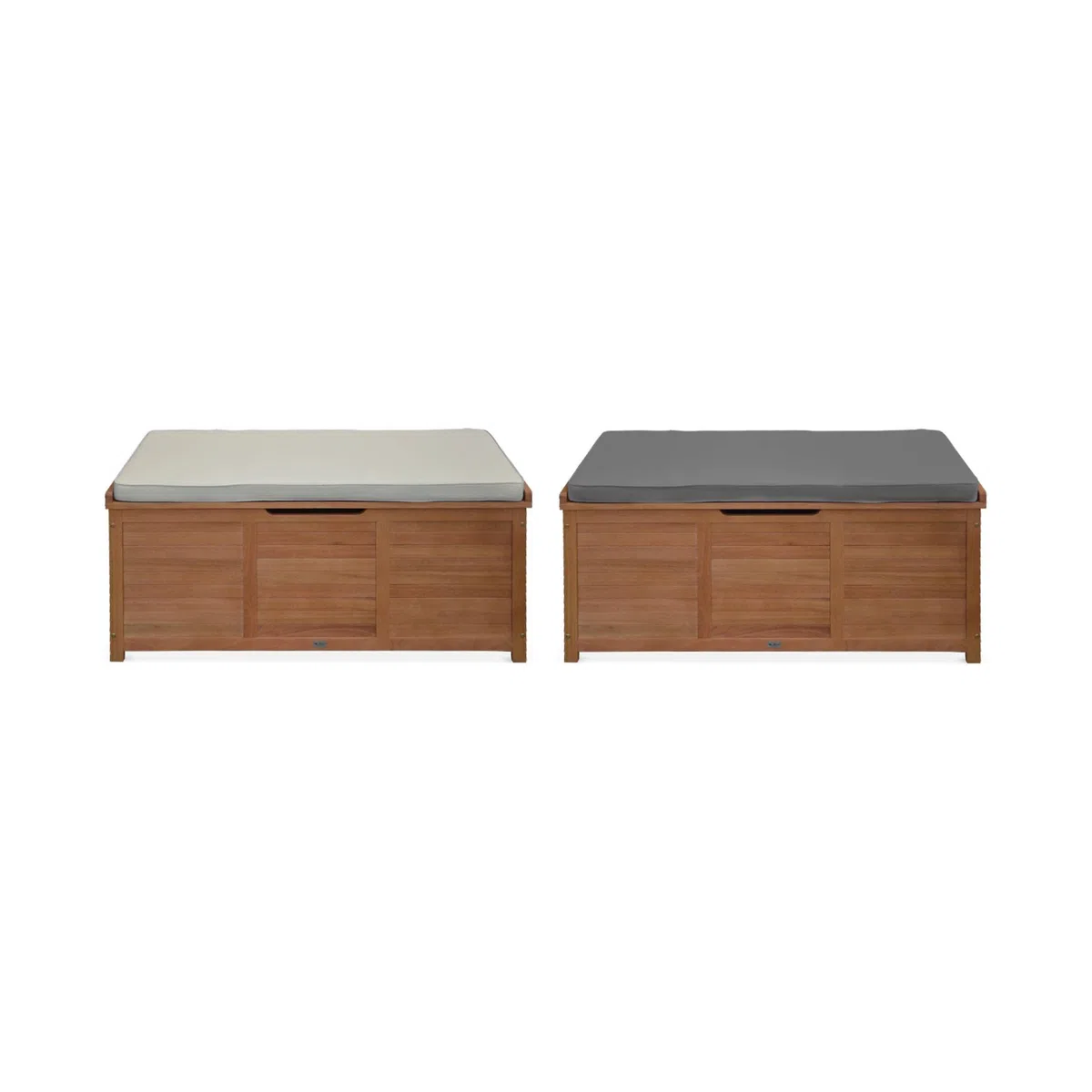 sweeek Cassapanca da Giardino in Legno 200L con martinetti Marrone Naturale - 125x60x96 cm