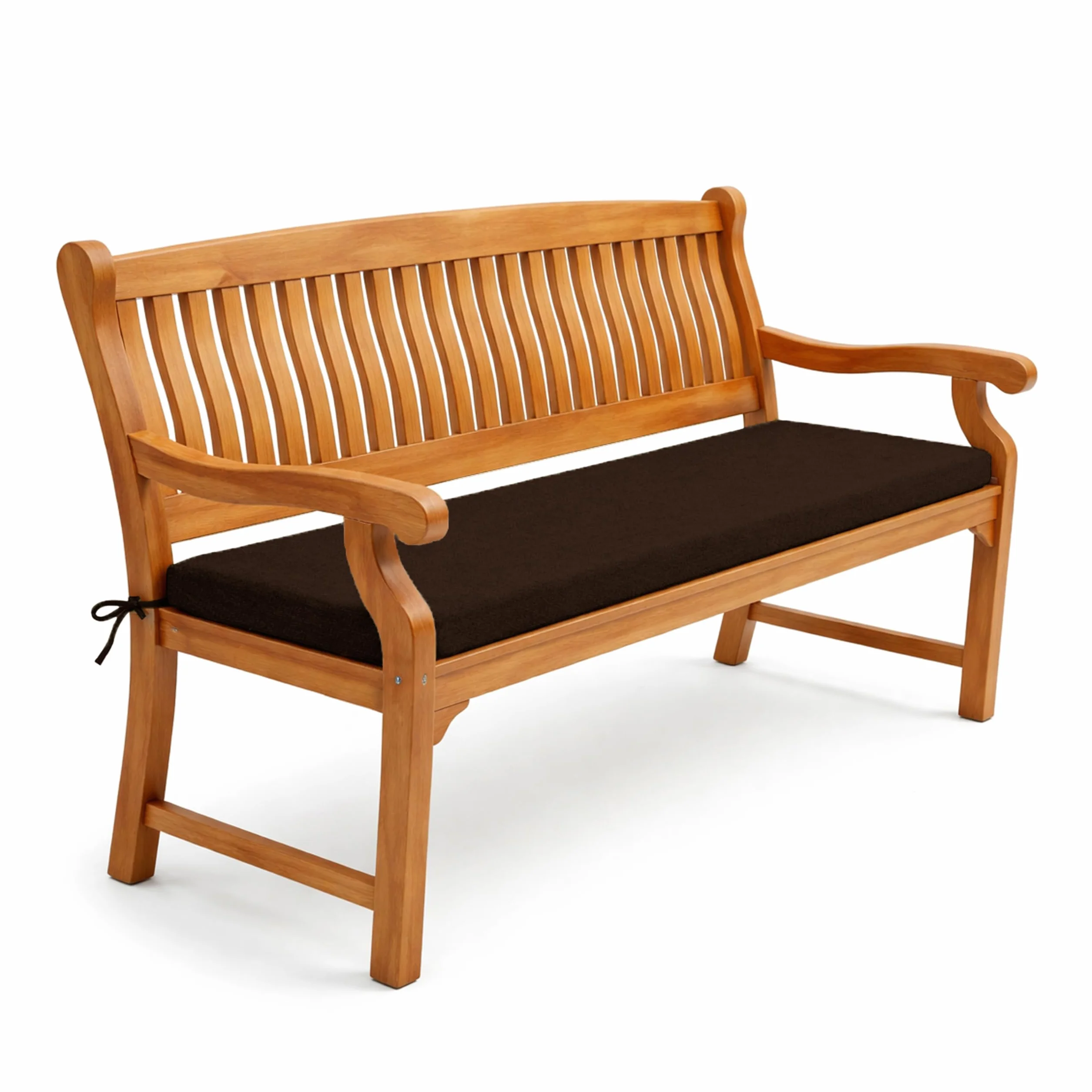 POKAR Cuscino per Panca 110x50 cm | Sfoderabile con Lacci Antiscivolo | Seduta per Panchina, Panca da Giardino, Dondolo, Sedia | Interno ed Esterno | OEKO-TEX | Prodotto nell'UE | Marrone