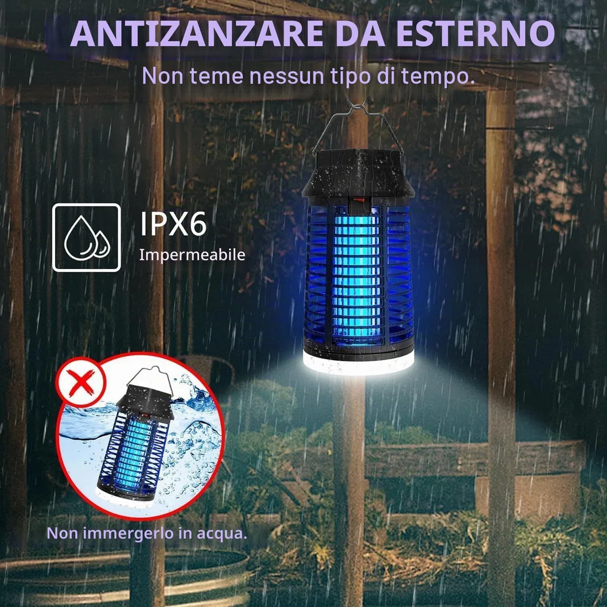 seenlast Lampada Antizanzare Elettrica, Lampada Zanzare 15W 4200V UV Zanzariera Elettrica Impermeabile IPX4, Uccidi Trappola Insetticida Zanzare per Giardino Interno Esterno (Con Telecomando)