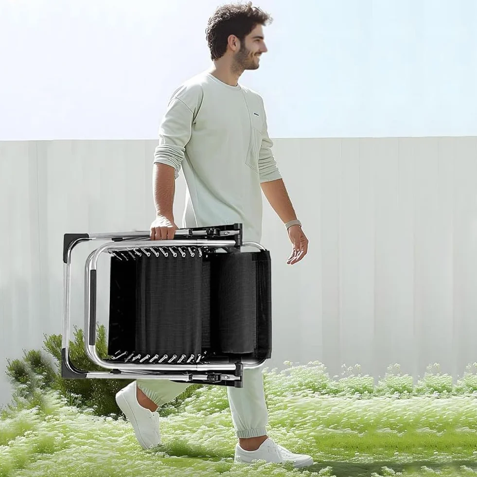 BAKAJI Sedia a Sdraio Pieghevole per Esterni con Struttura in Metallo Extra Resistente e Rinforzata, Poltrona Salvaspazio Zero Gravity da Giardino, Balcone, Terrazzo, Patio