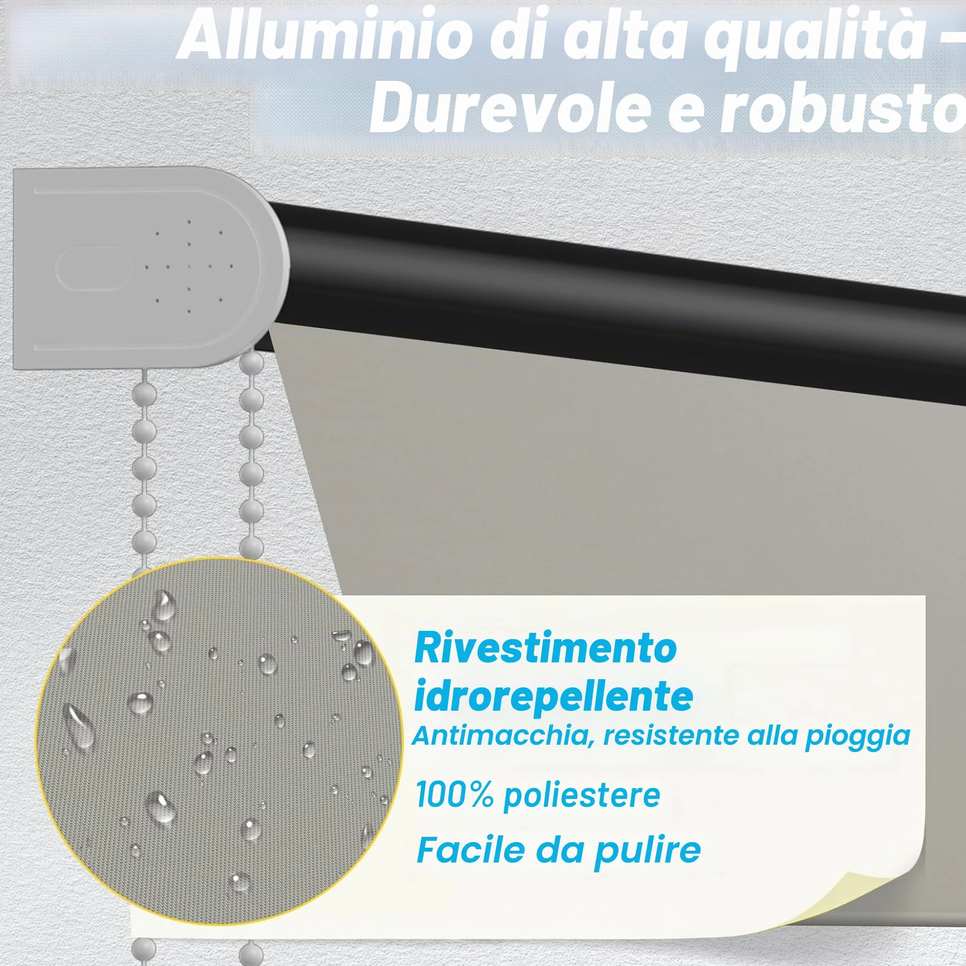 Tenda da sole a braccio snodato retrattile in alluminio 200x145 cm grigio per balcone terrazza finestra