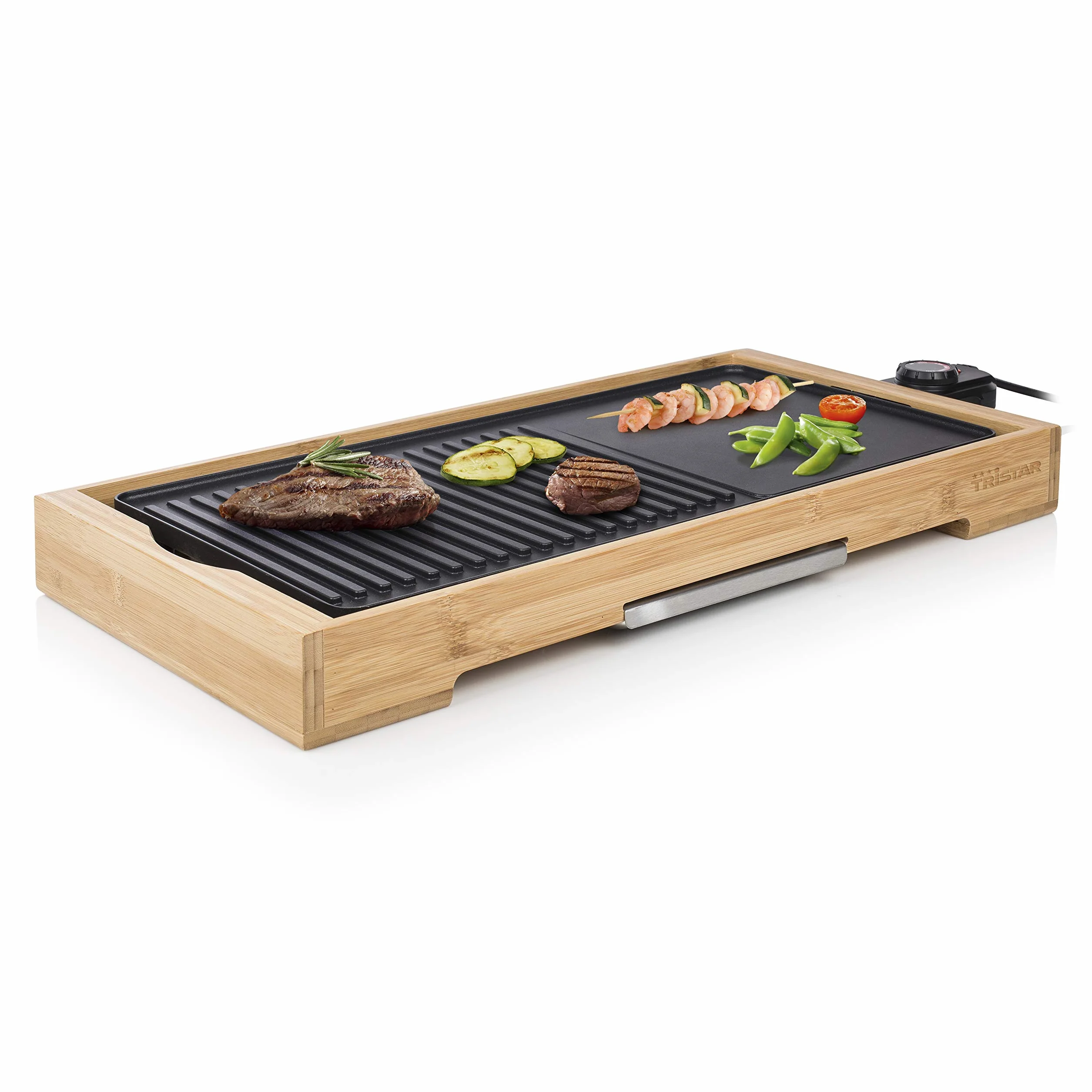 Tristar Piastra Elettrica Grill Bambù XL BP-2641, Nero