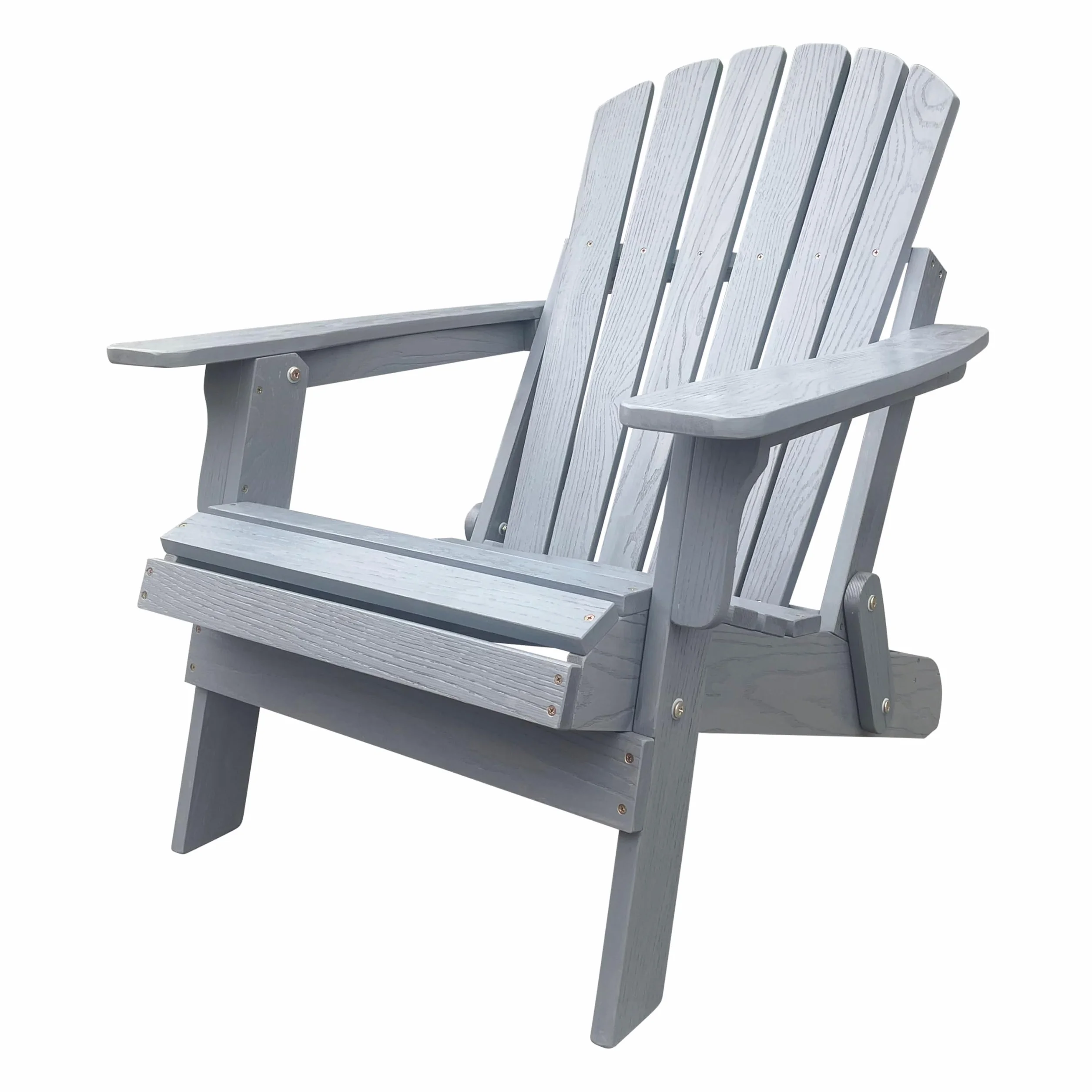 AXI Rosalie Sedia Adirondack in Legno, Pieghevole, color Grigia | Sdraio da Giardino / 100% Legno di Hemlock per 1 Persona con Braccioli e Schienale Alto | 75,5 x 86,5 x 85 cm