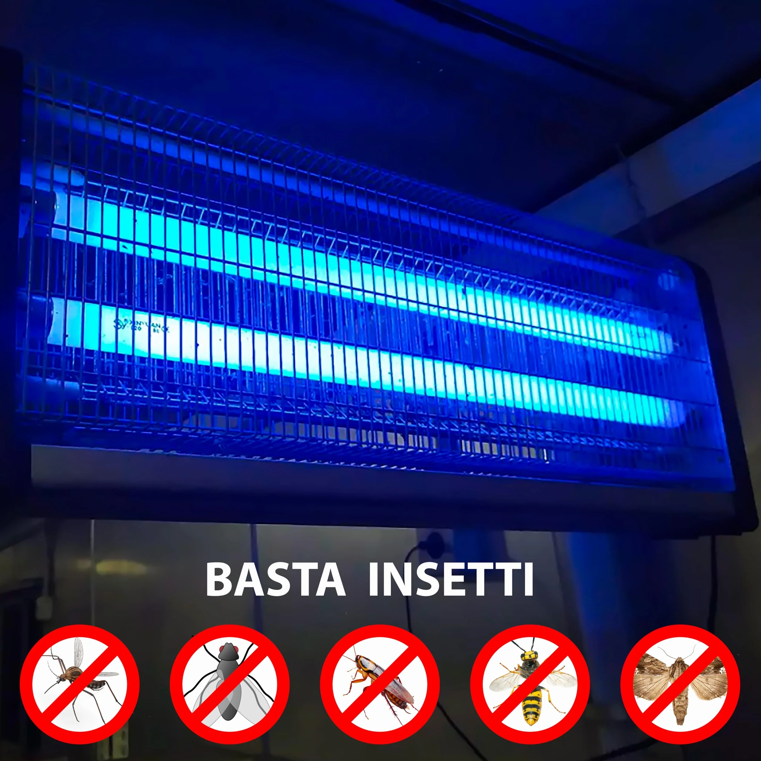 V-TAC Zanzariera Elettrica Potente - 30W con Area di Azione 100 m² - Design Sottile - Zanzariera con Luce Blu UV per Uso Interno ed Esterno - Trappola Elettrica contro Zanzare e Insetti - Potenza 30W