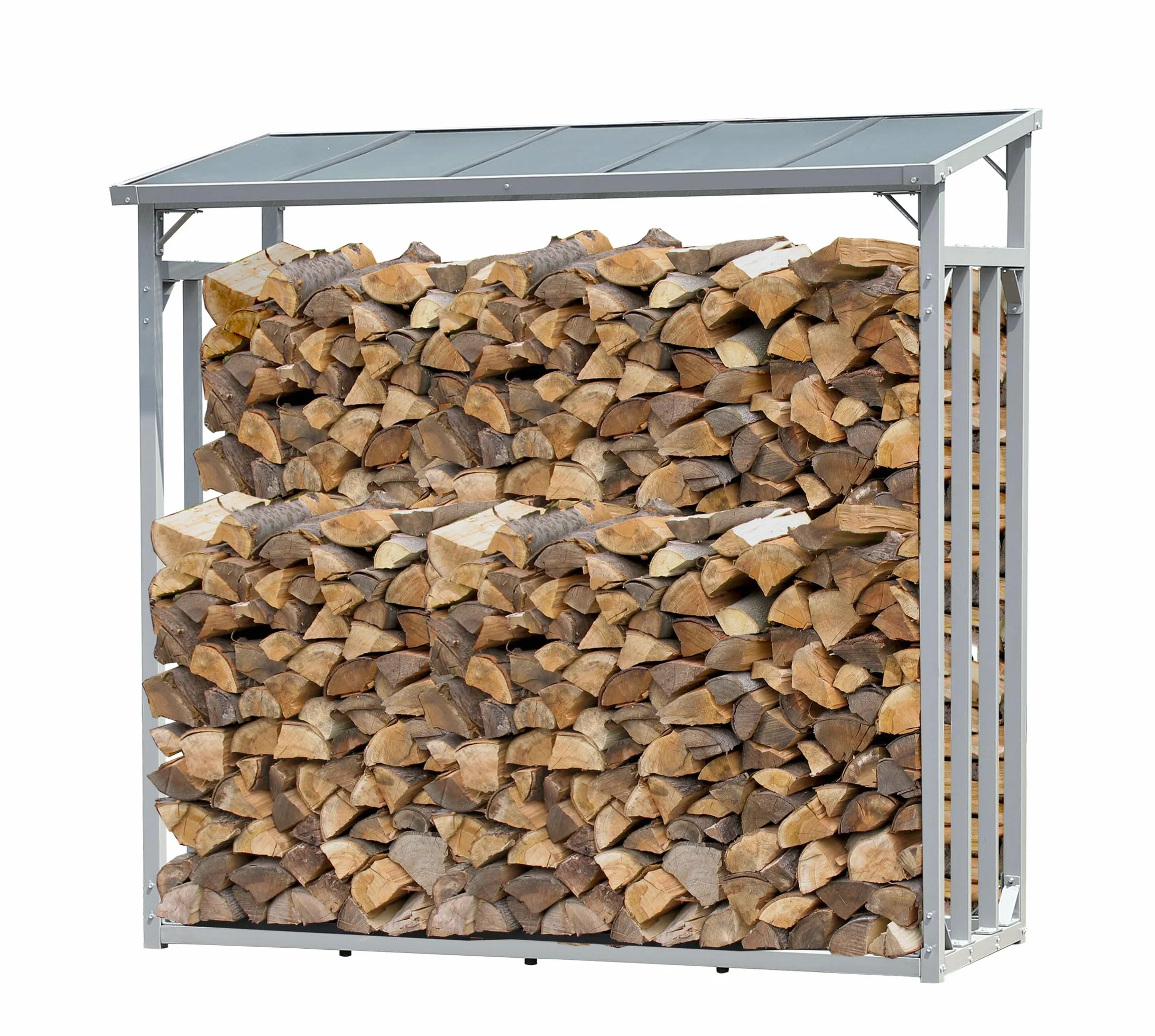Scaffalatura in Alluminio per Legna da Ardere 185x70x185 cm 2,3 m3