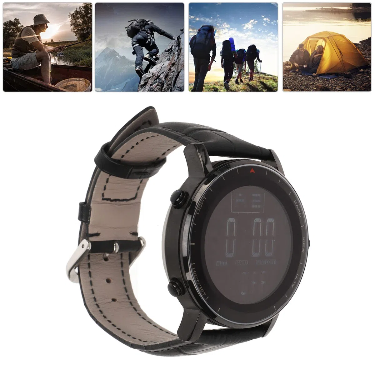 Orologio Barometro da Pesca con Altimetro, Bussola, Termometro, Impermeabile Metallo