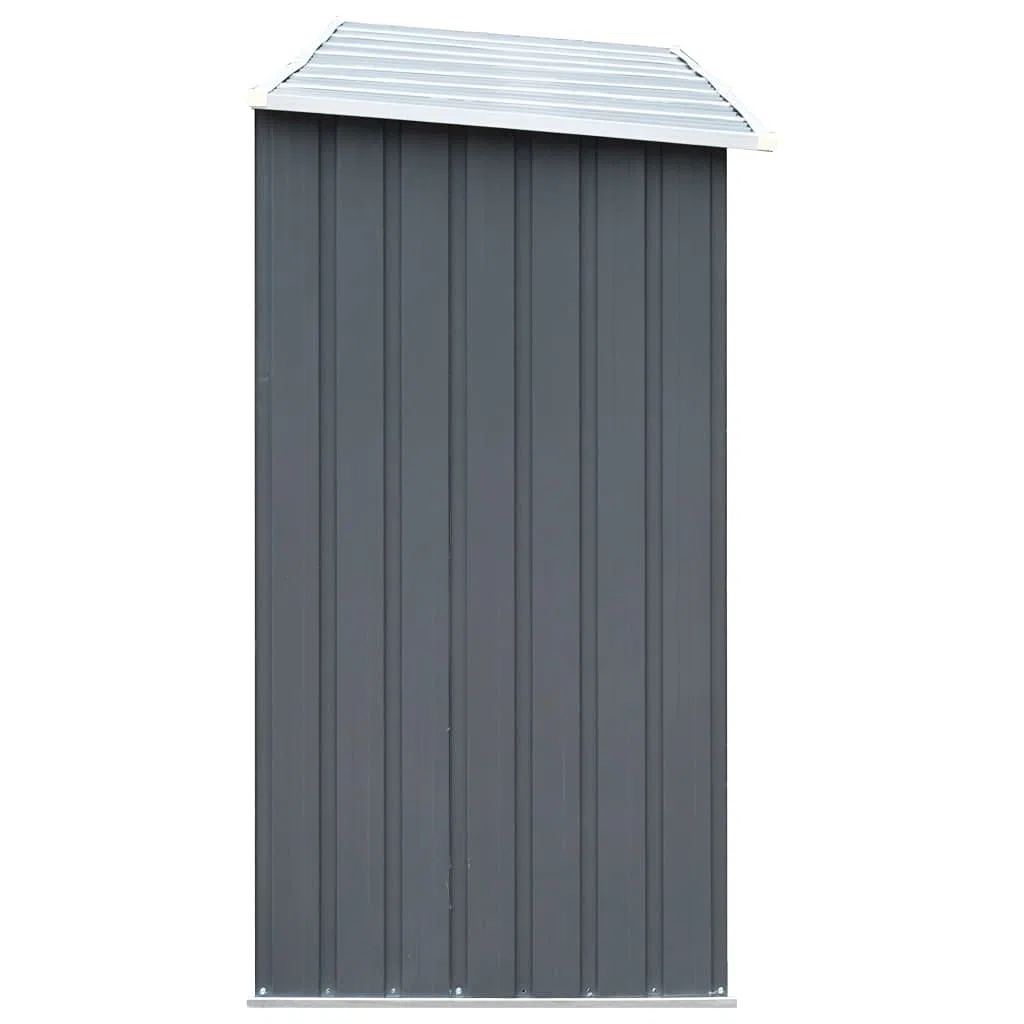Legnaia da Esterno in Acciaio Galvanizzato 330x84x152cm Grigio Tetto Inclinato