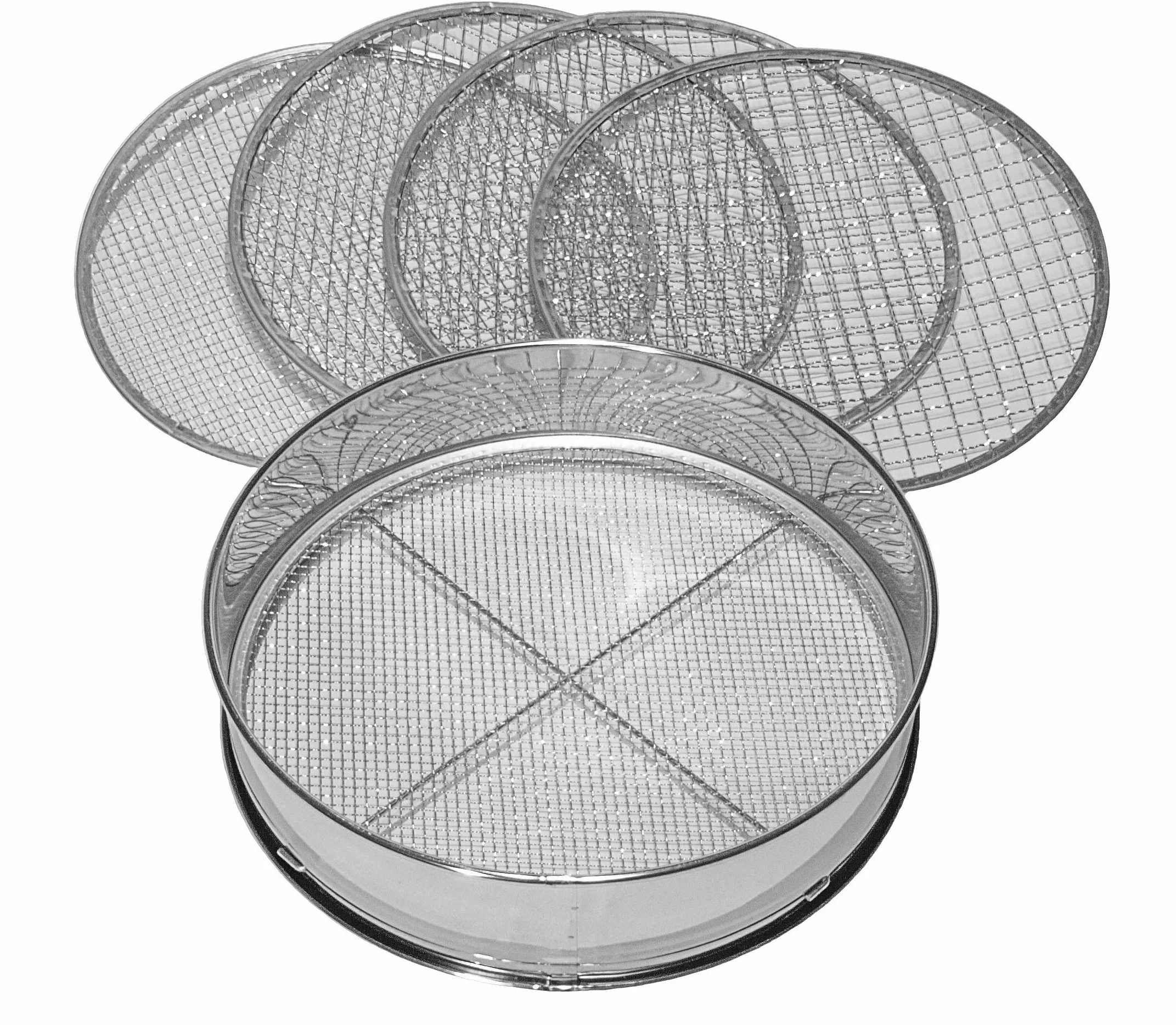 Siebmeister 5000 5in1 setaccio da giardino 30 cm metallo 5 maglie intercambiabili 3-12 mm