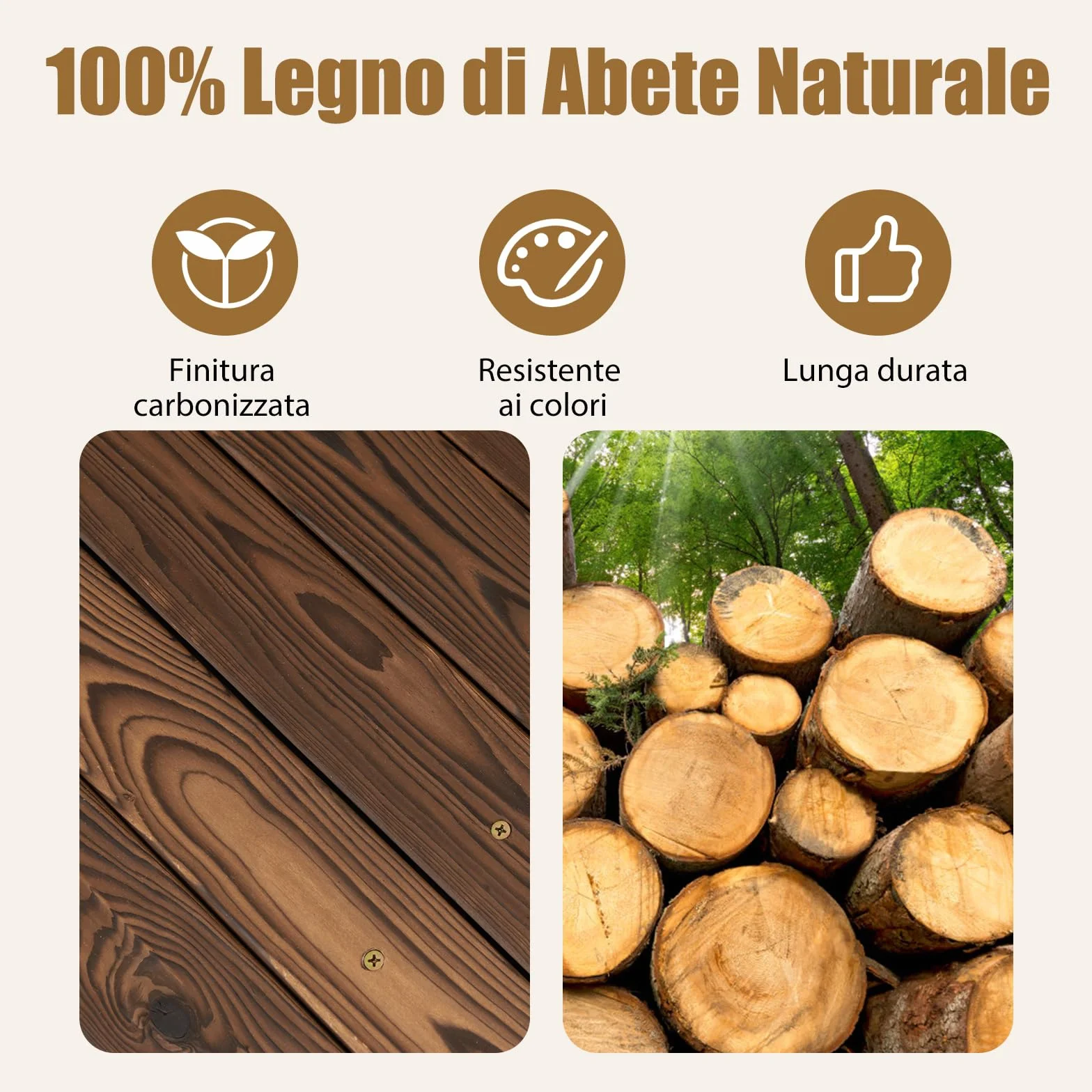COSTWAY Ponte da Giardino in Legno di Abete 170 cm, Ponticello Decorativo con Ringhiere di Sicurezza, per Giardino Cortile e Fattoria, 171x76,5x58,5cm, Portata 180 kg