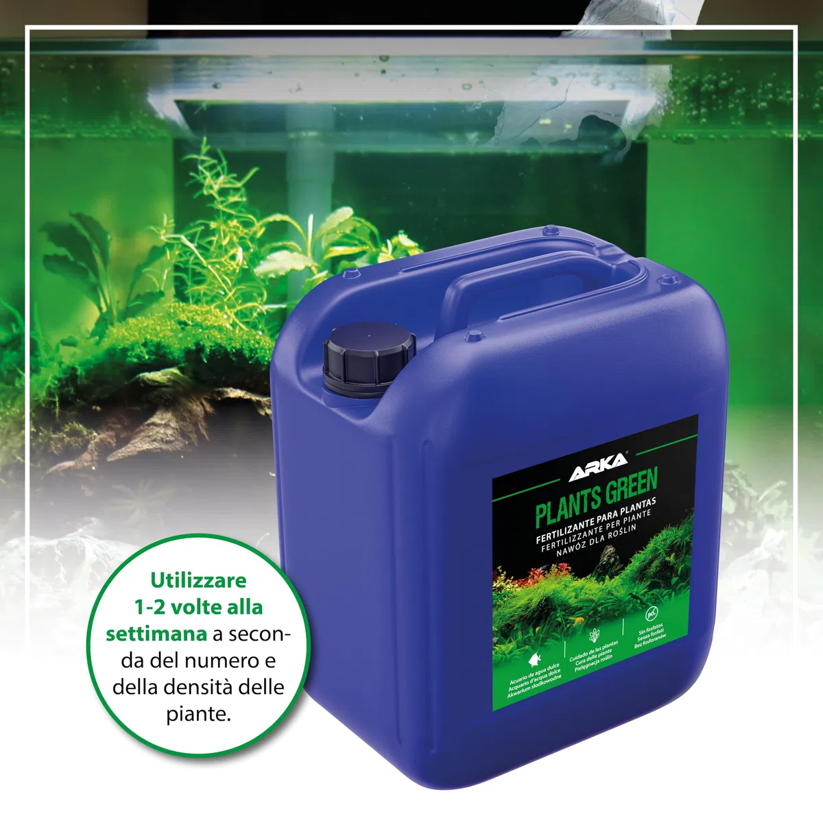 Fertilizzante piante acquario 5 L – Plants Green – per acquari grandi e impianti intensivi – ferro, vitamine, oligoelementi – crescita forte, scorta conveniente – uso professionale