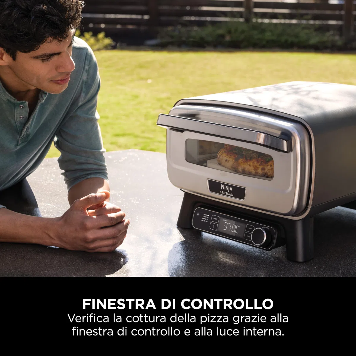 Ninja Artisan Forno elettrico per pizza e friggitrice ad aria MO201EU 30 cm