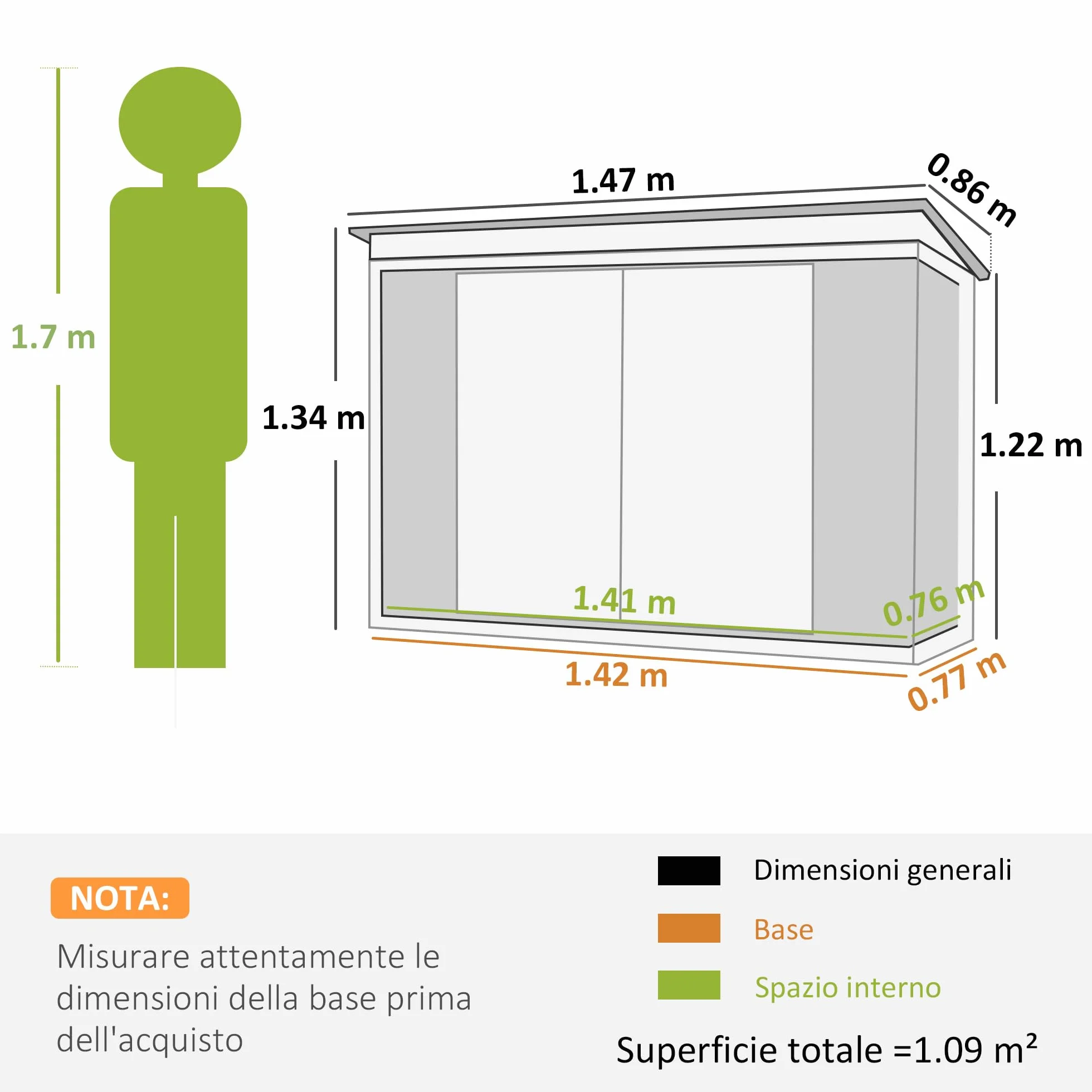 Outsunny Casetta da Giardino in Lamiera di Acciaio, Capanno a Doppia Porta con Sistema di Blocco, 147x86x134cm, Nero e Bianco