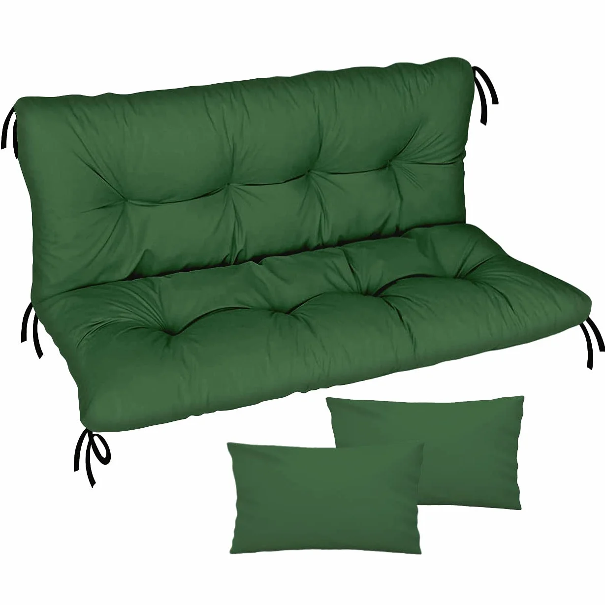 Ferocity Cuscino per panca da giardino, impermeabile, 100x50x50 cm, per mobili da giardino, per pallet, per esterni e patio, con schienale, Verde [133]