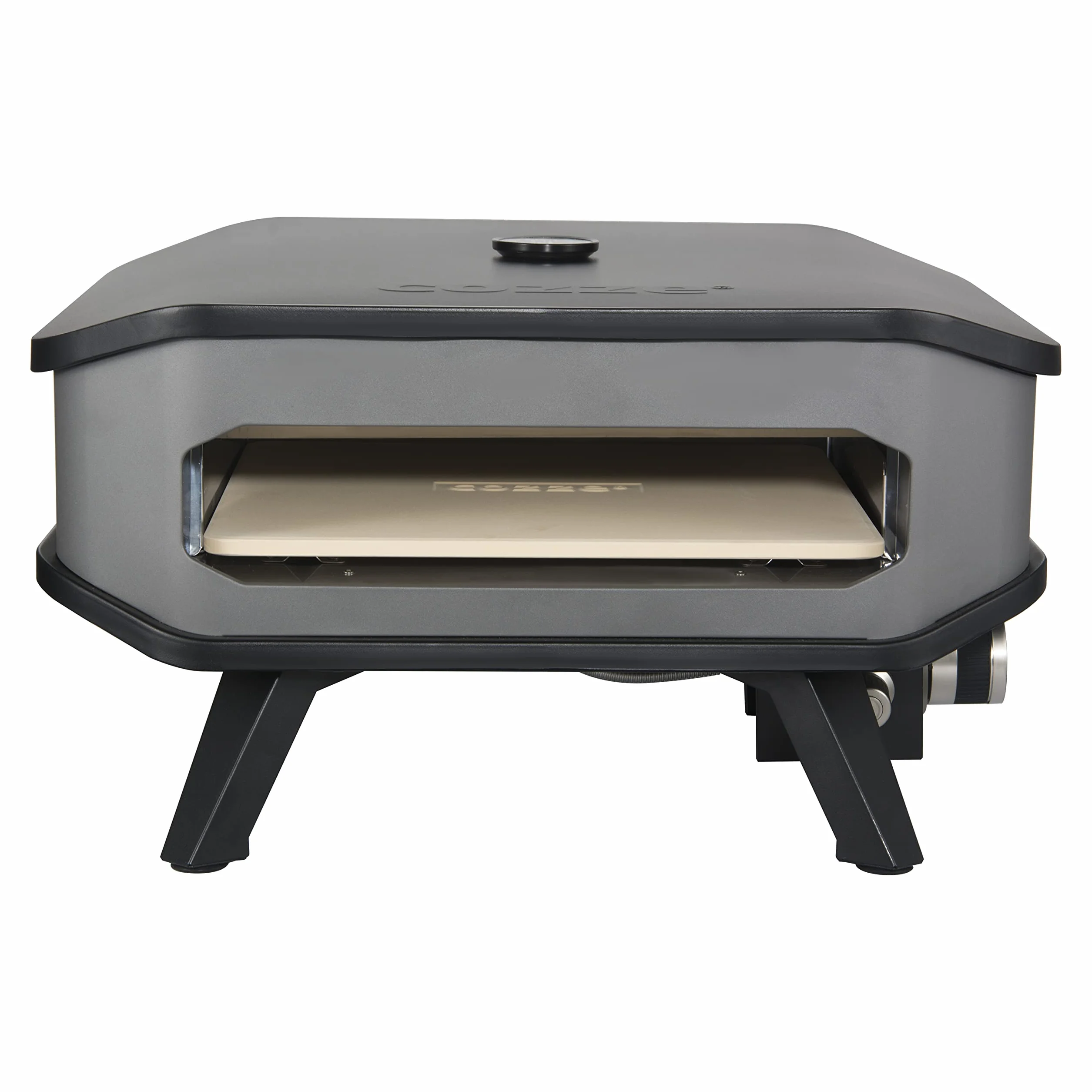 Cozze Forno per Pizza da Esterno con Pietra Cordierite, Pizze Ø34 cm, Termometro Integrato, Gas